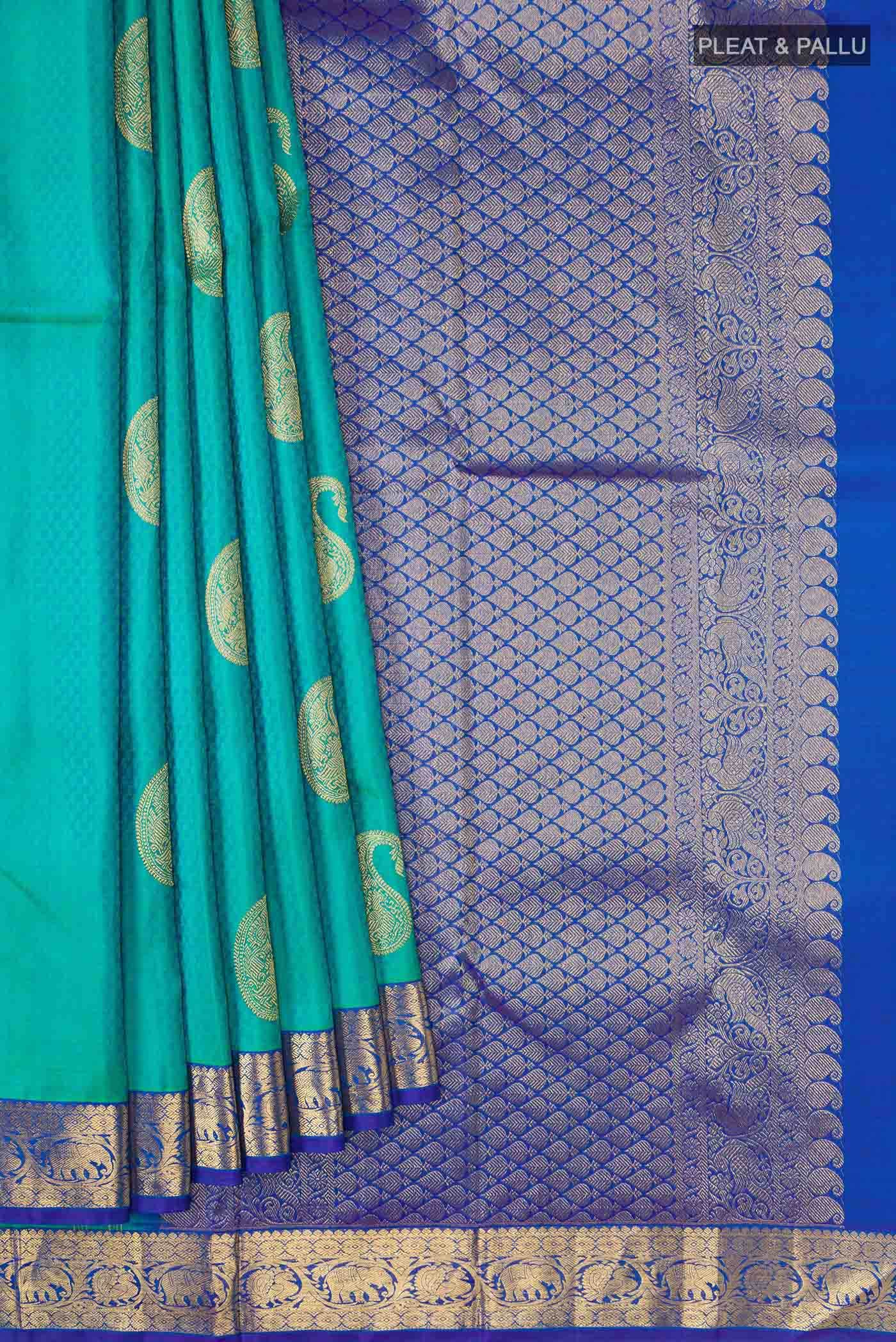 Blue Dual Tone Kanchipuram Silk Saree