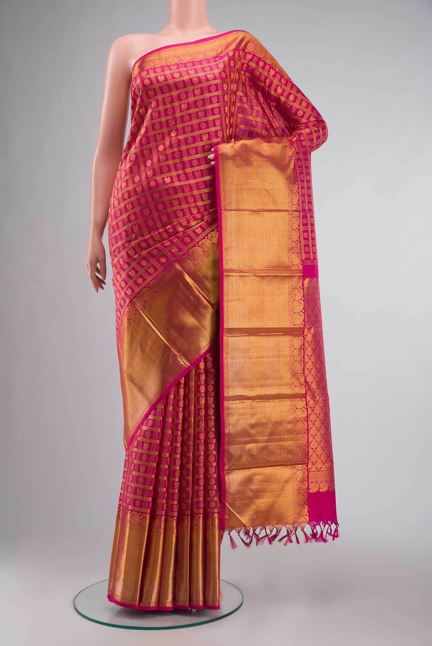 Pink Kanchipuram Silk Saree