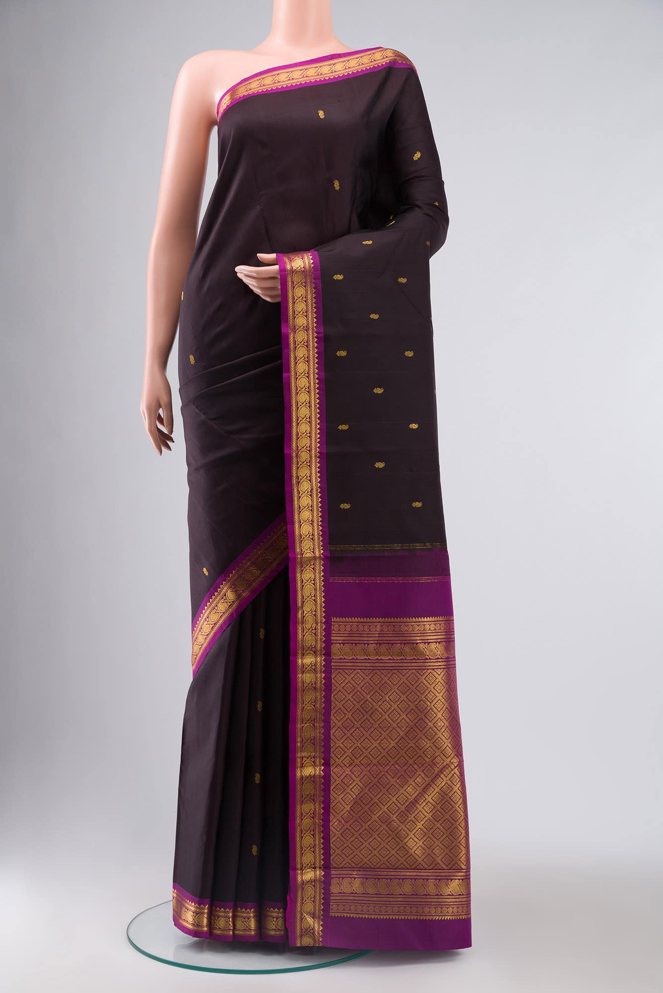 Black Kanchipuram Silk Saree