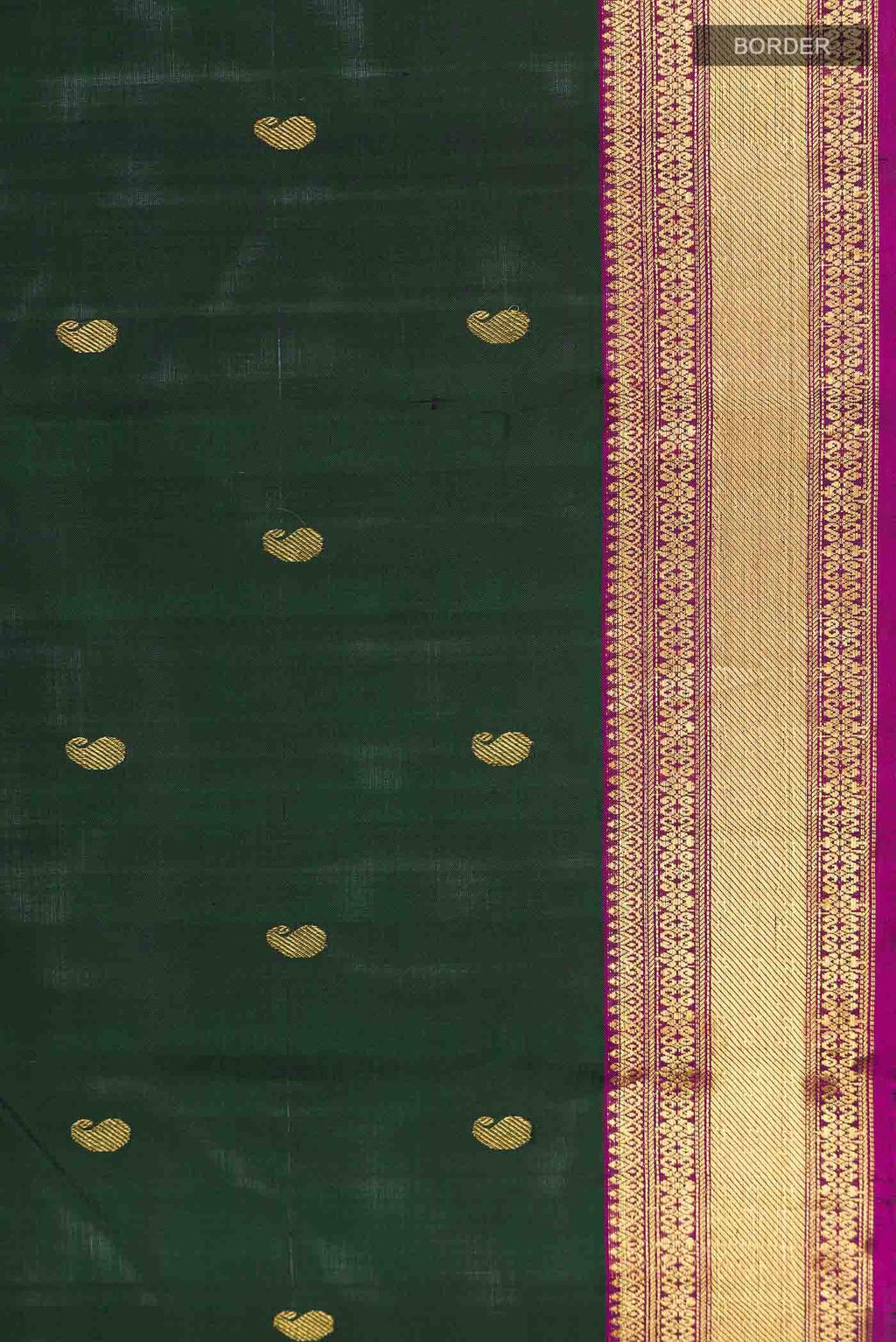 Bottle Green Kanchipuram Silk Saree