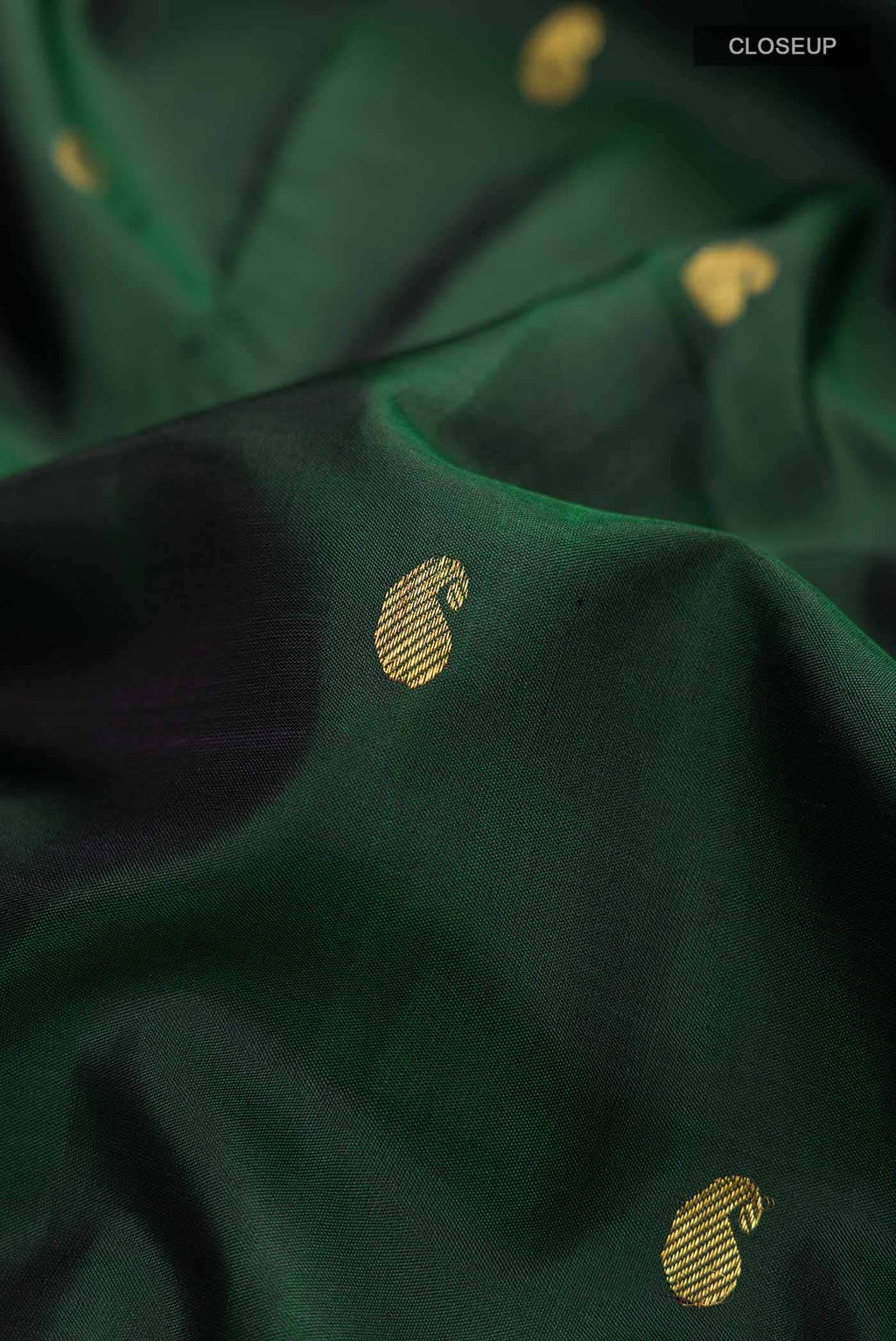 Bottle Green Kanchipuram Silk Saree