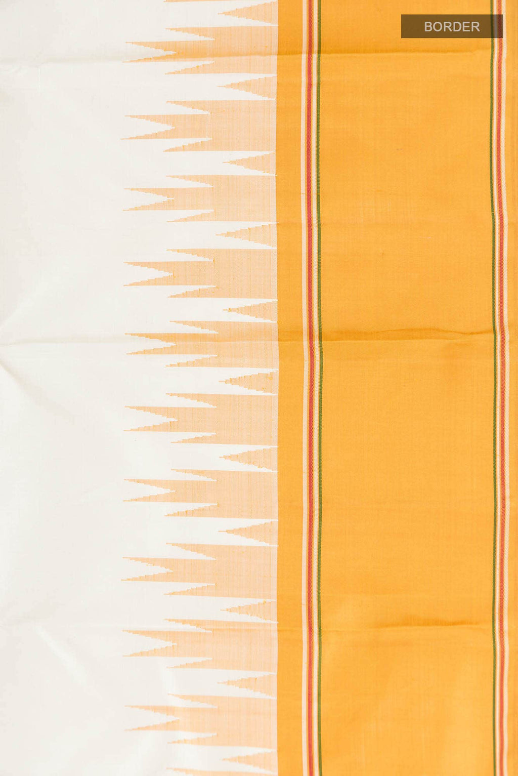 Off White Kanchipuram Silk Saree