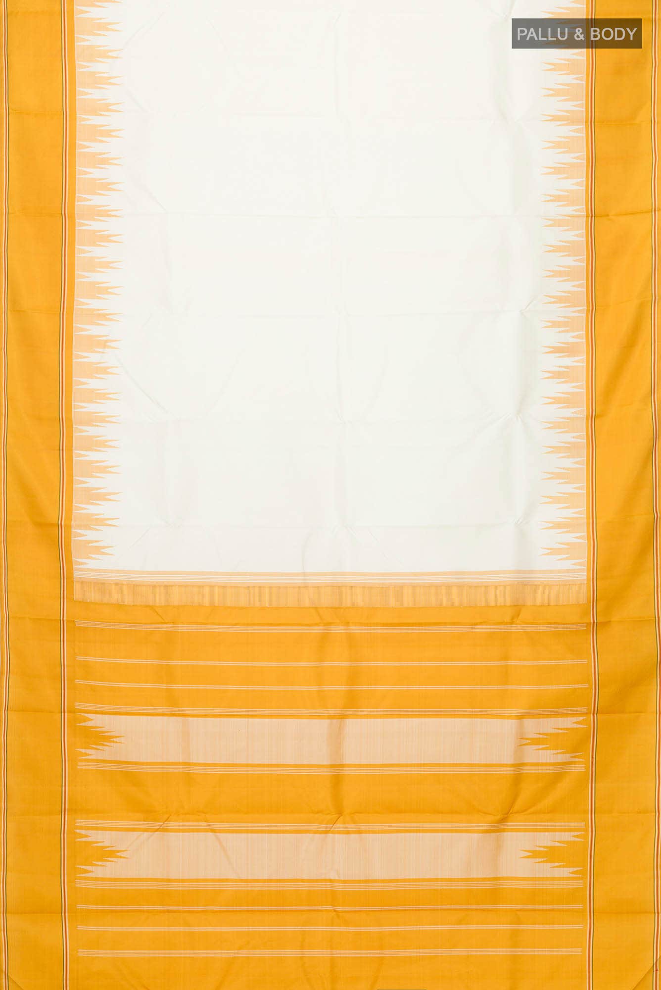 Off White Kanchipuram Silk Saree
