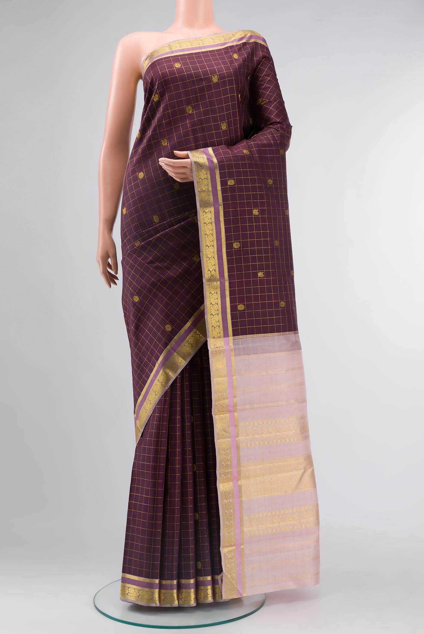 Brown Kanchipuram Silk Saree