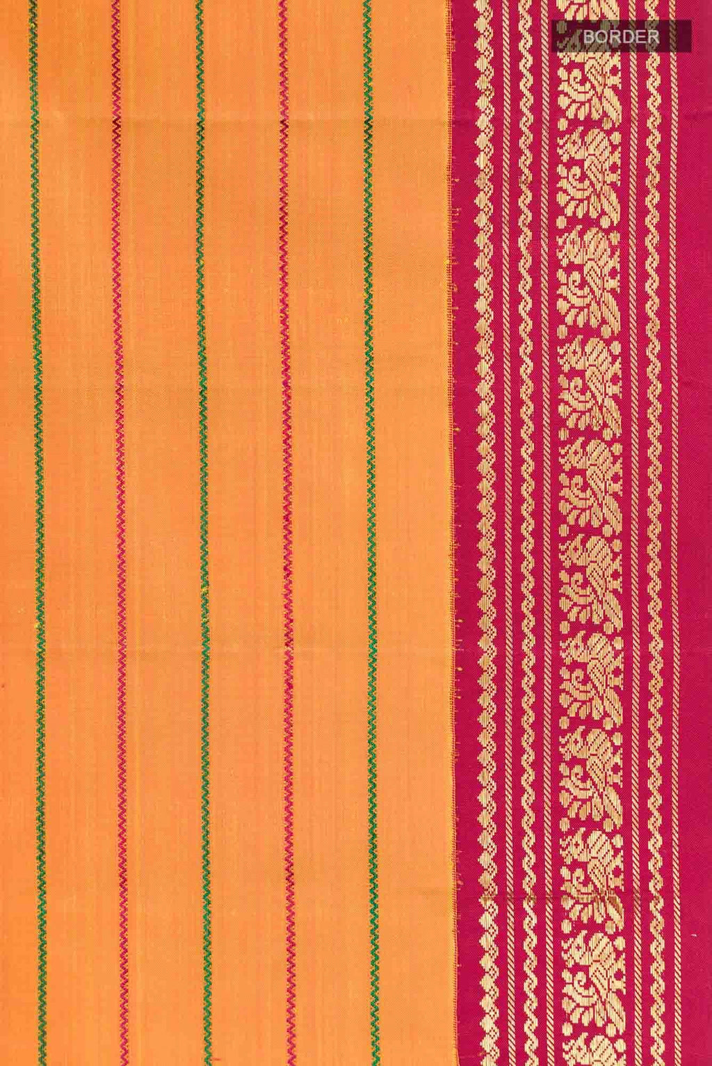Pure Silk Pure Zari Orange Kanchipuram Saree
