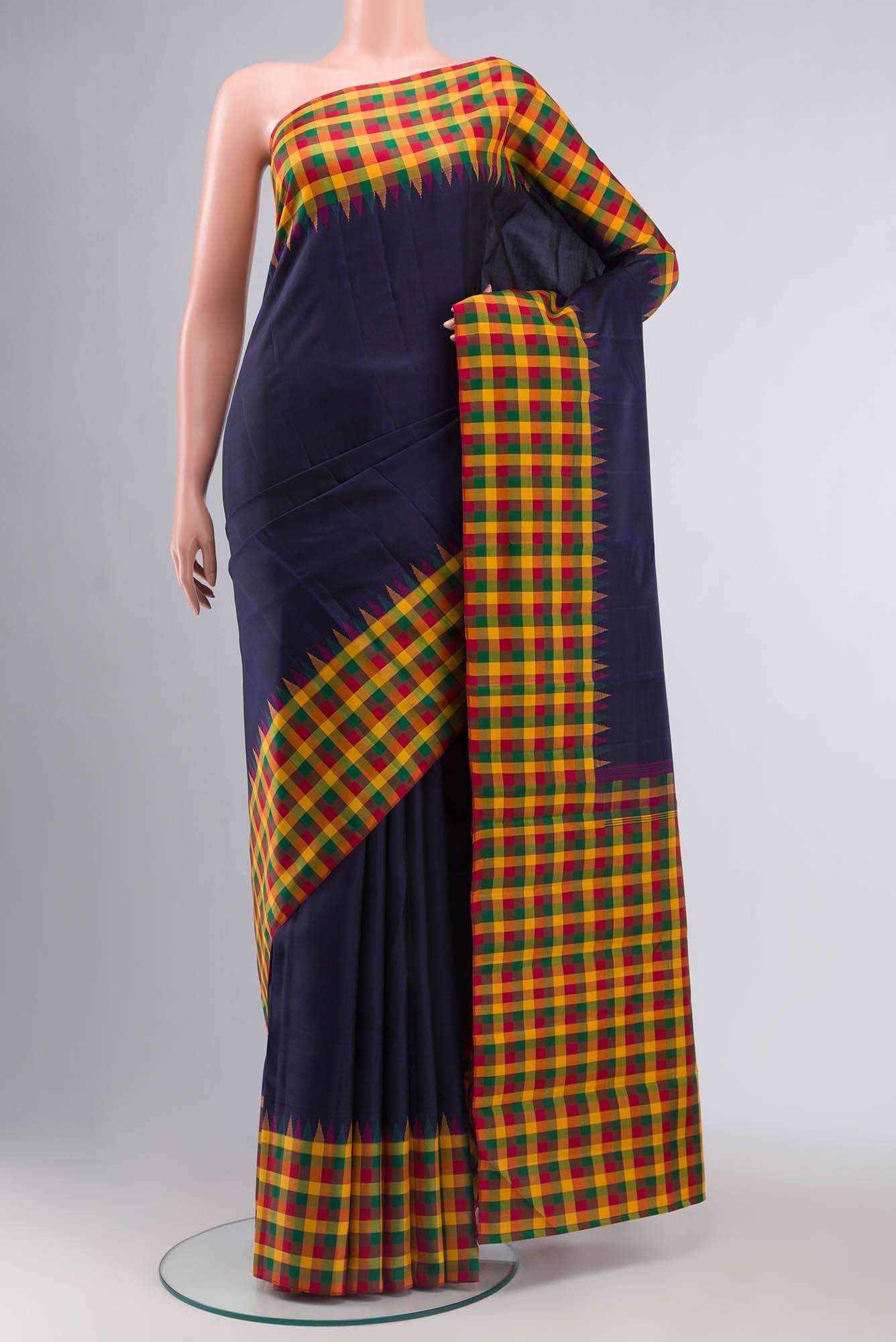 Navy Blue Kanchipuram Silk Saree