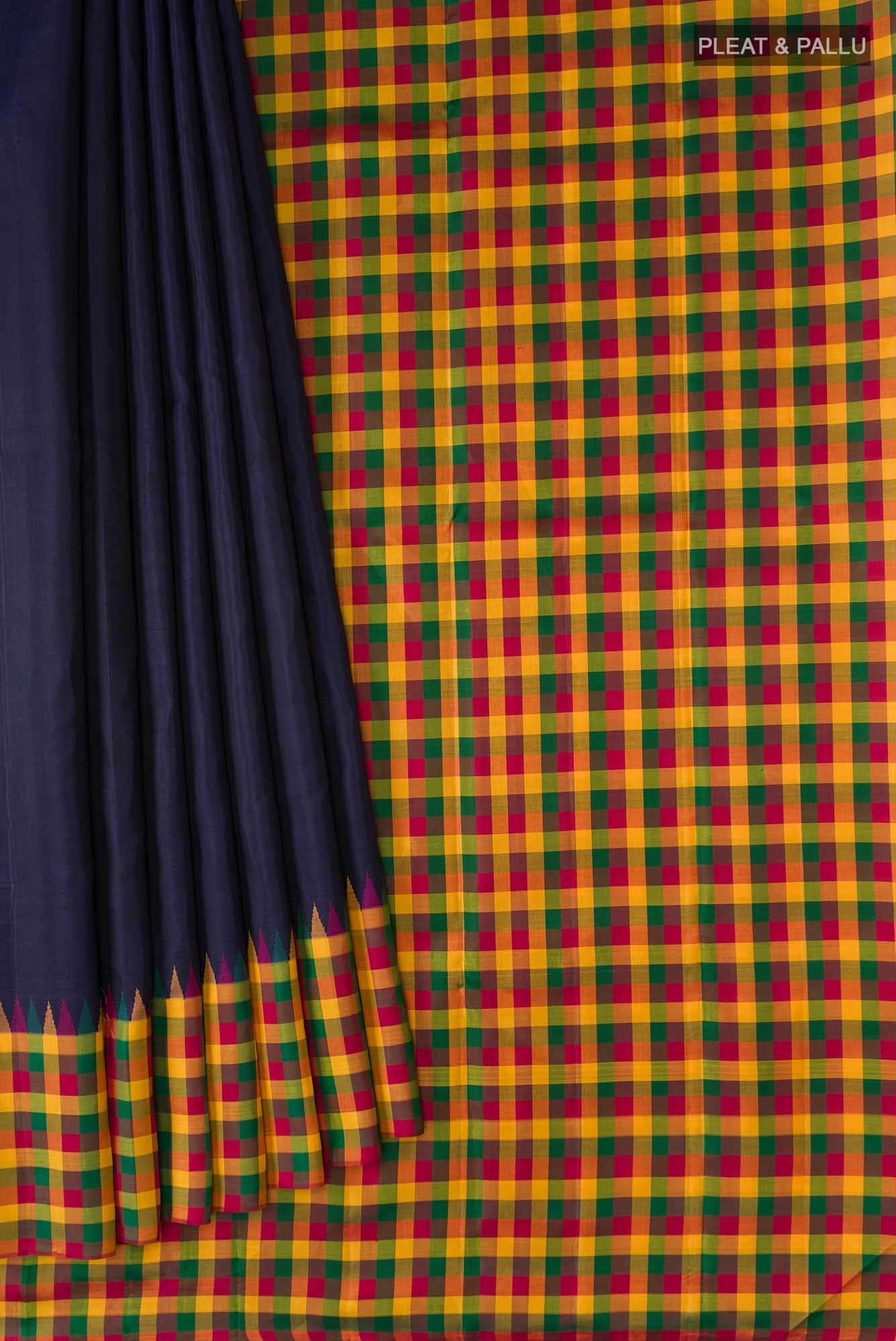 Navy Blue Kanchipuram Silk Saree