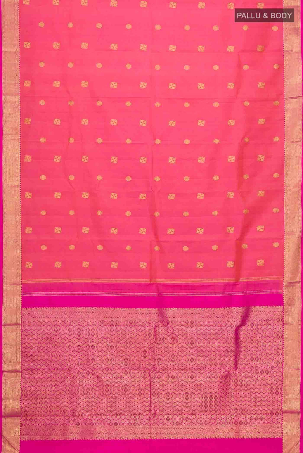 Orange with Pink Dual Tone Kanchipuram Silk Saree