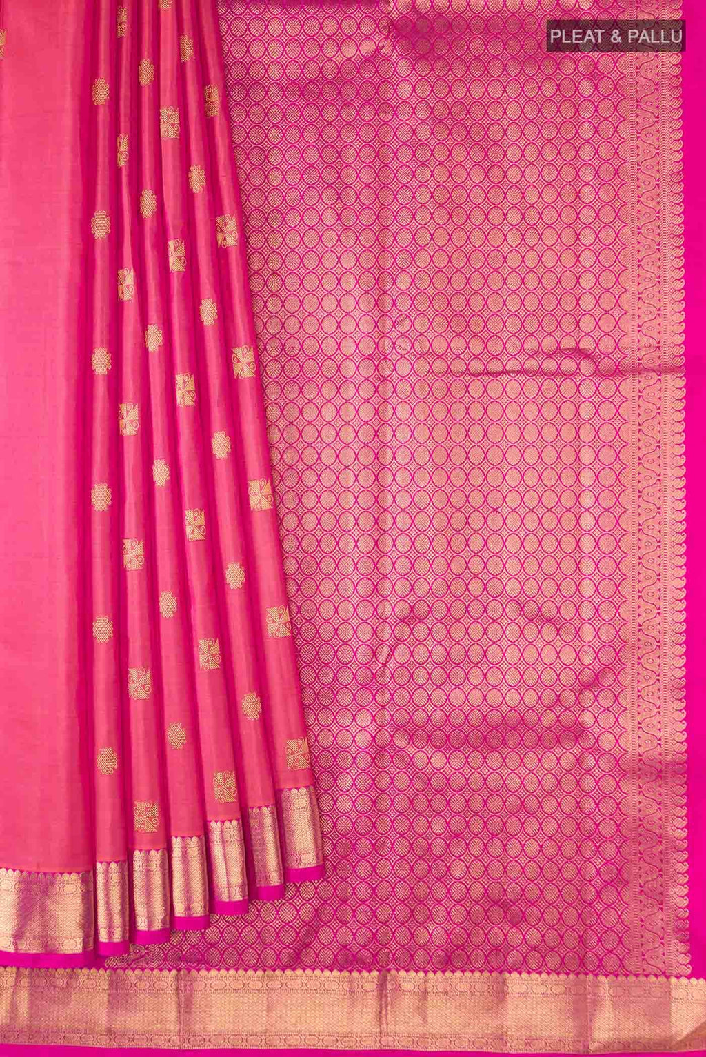 Orange with Pink Dual Tone Kanchipuram Silk Saree