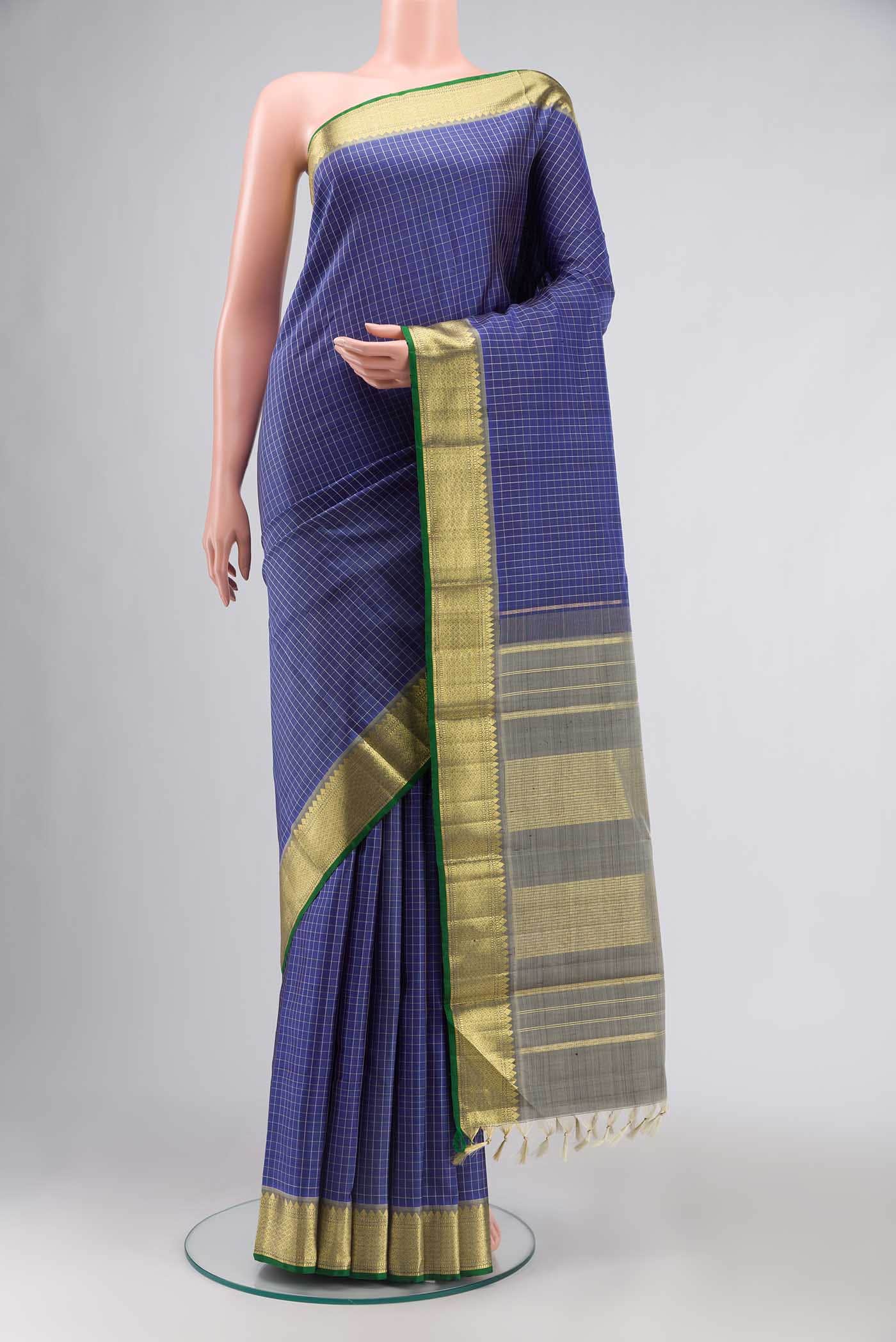 Blue Kanchipuram Silk Saree
