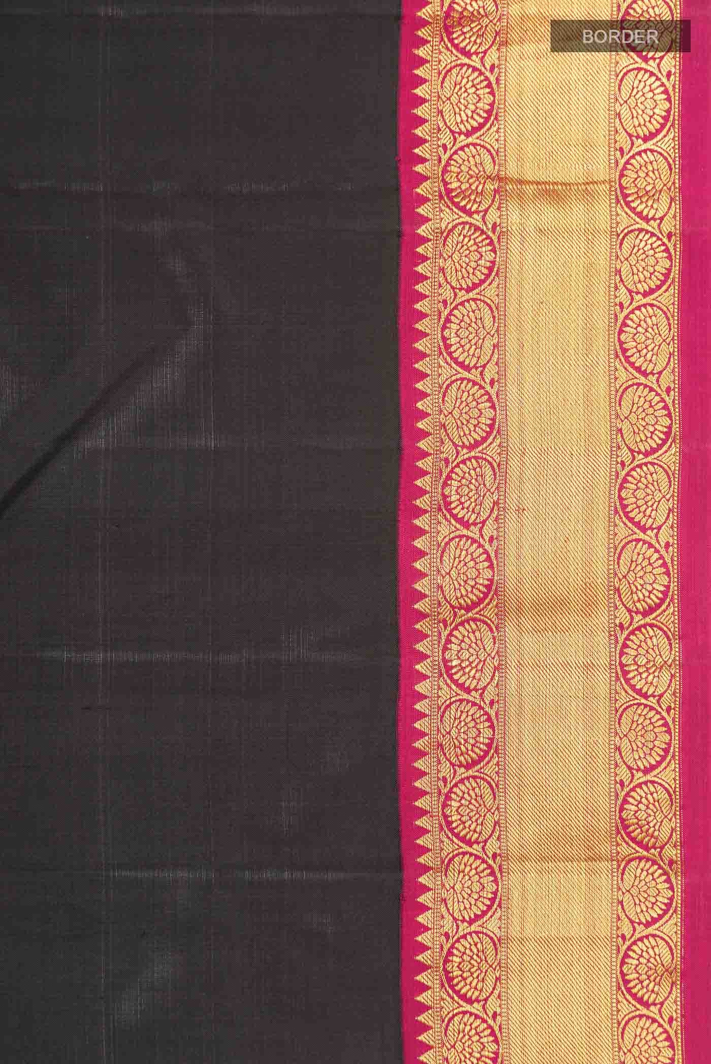 Black Dual Tone Kanchipuram Silk Saree