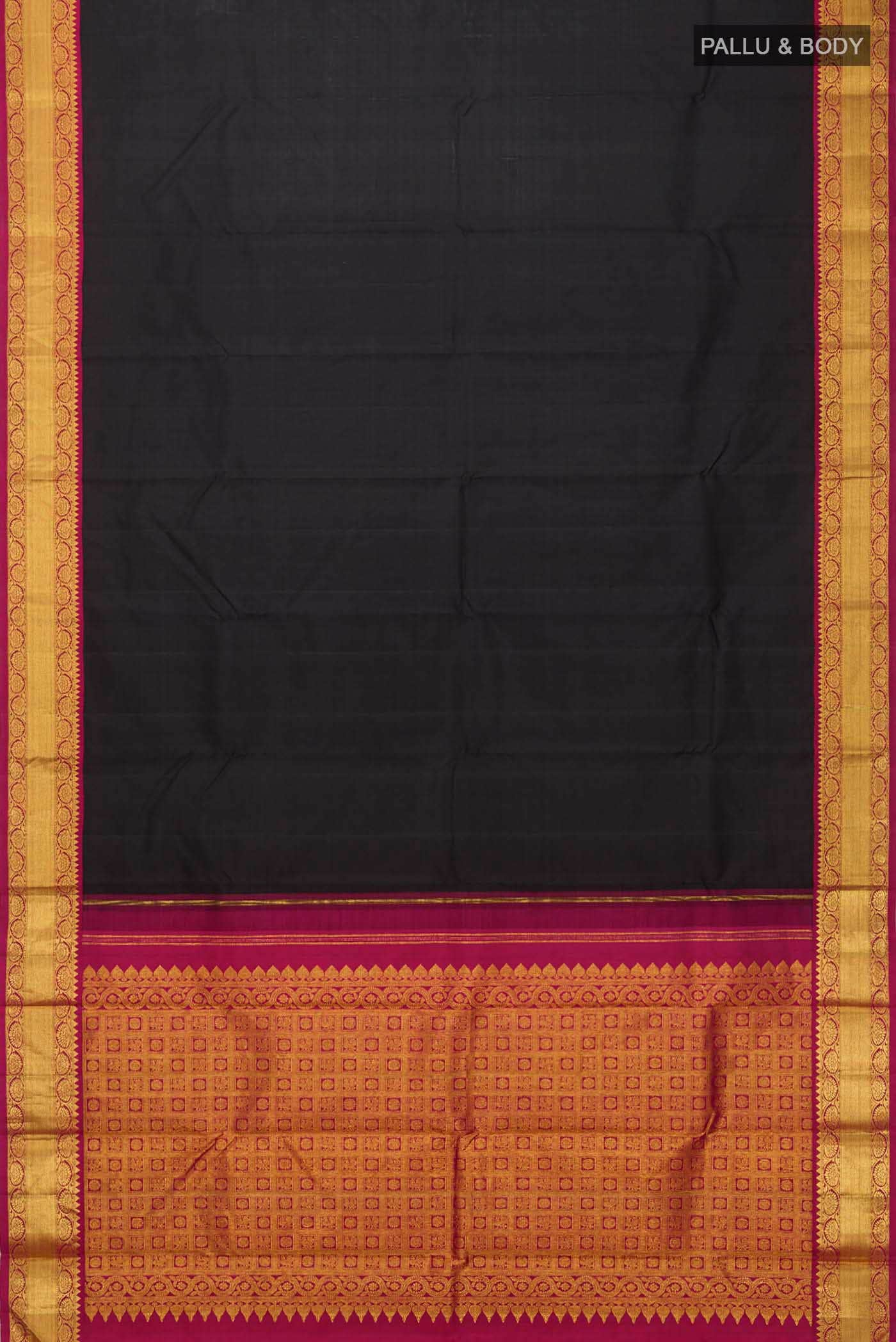 Black Dual Tone Kanchipuram Silk Saree