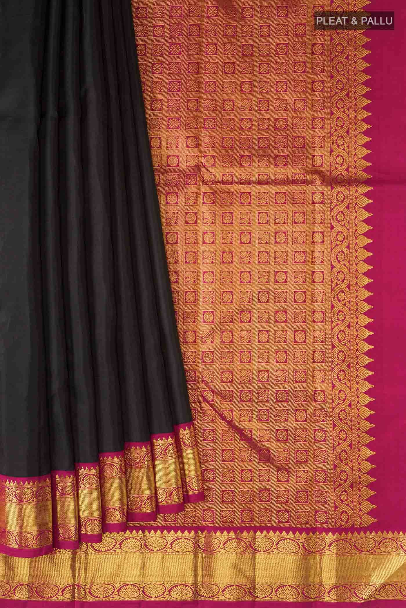 Black Dual Tone Kanchipuram Silk Saree