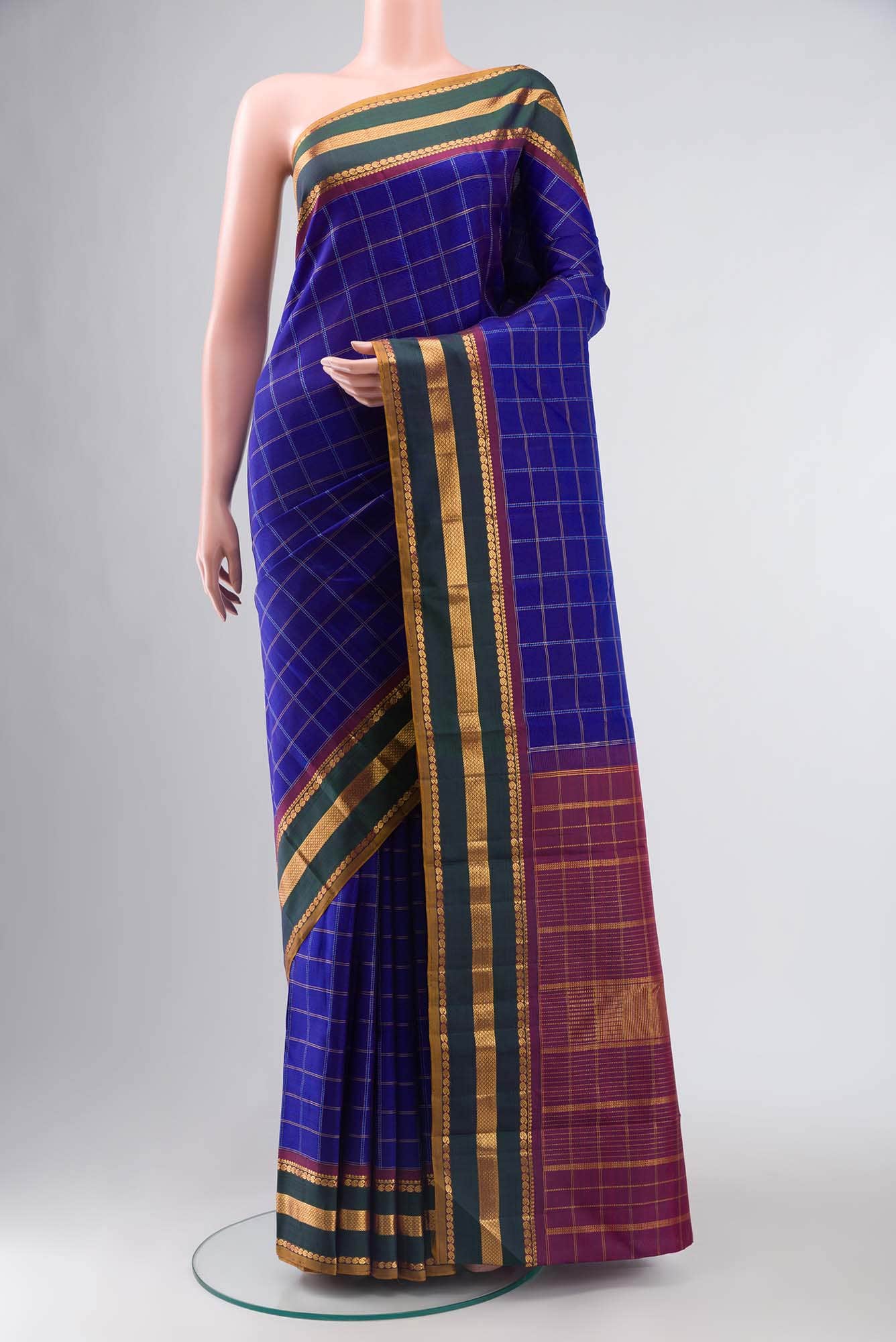 Blue Kanchipuram Silk Saree