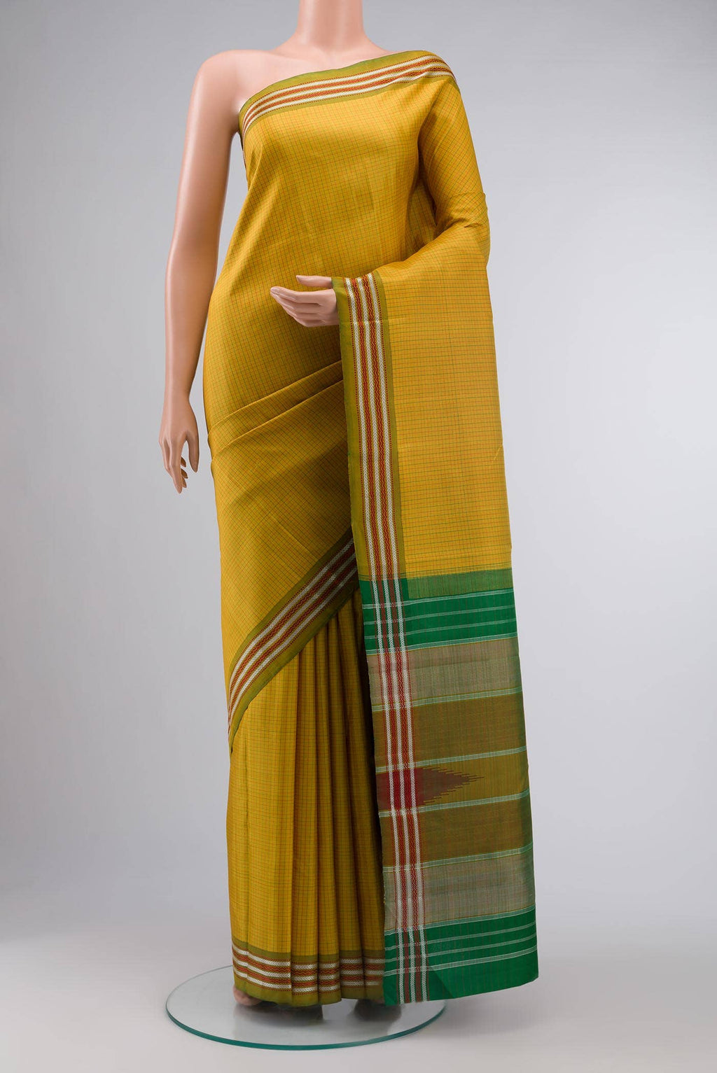 Yellow Kanchipuram Silk Saree