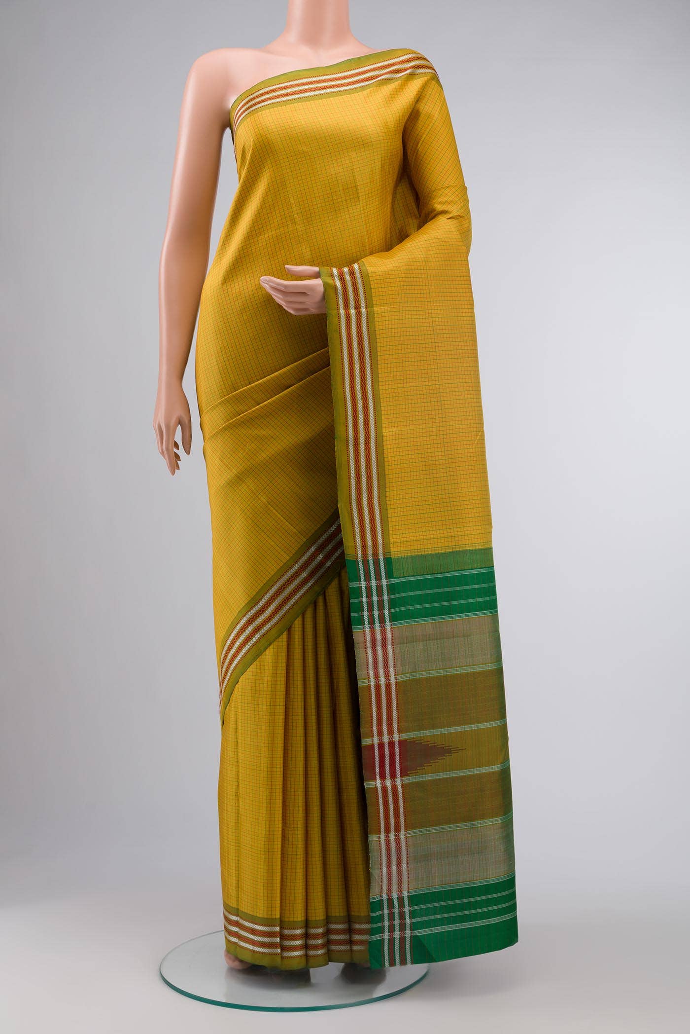 Yellow Kanchipuram Silk Saree