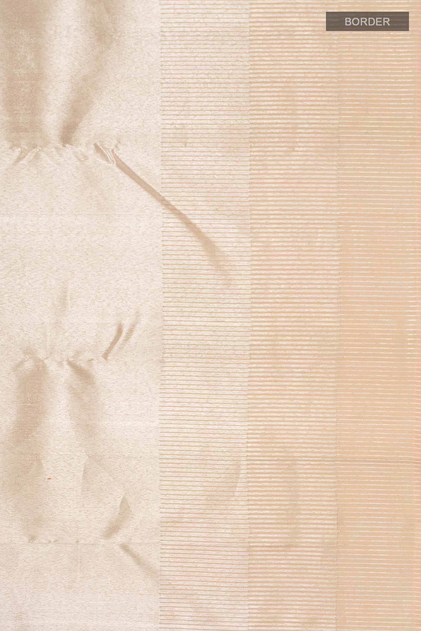 Peach with Green Dual Tone Kanchipuram Silk Saree