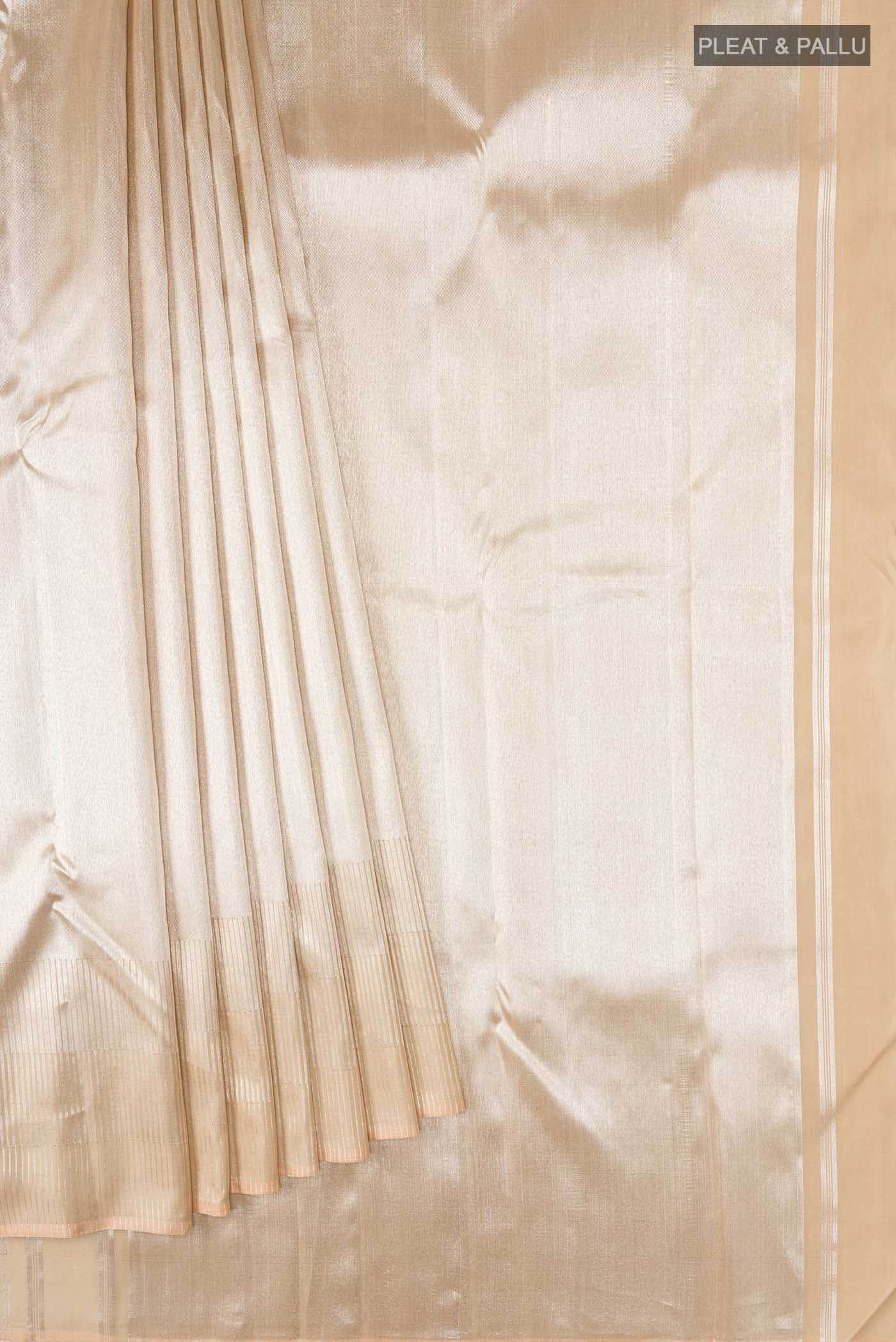 Peach with Green Dual Tone Kanchipuram Silk Saree