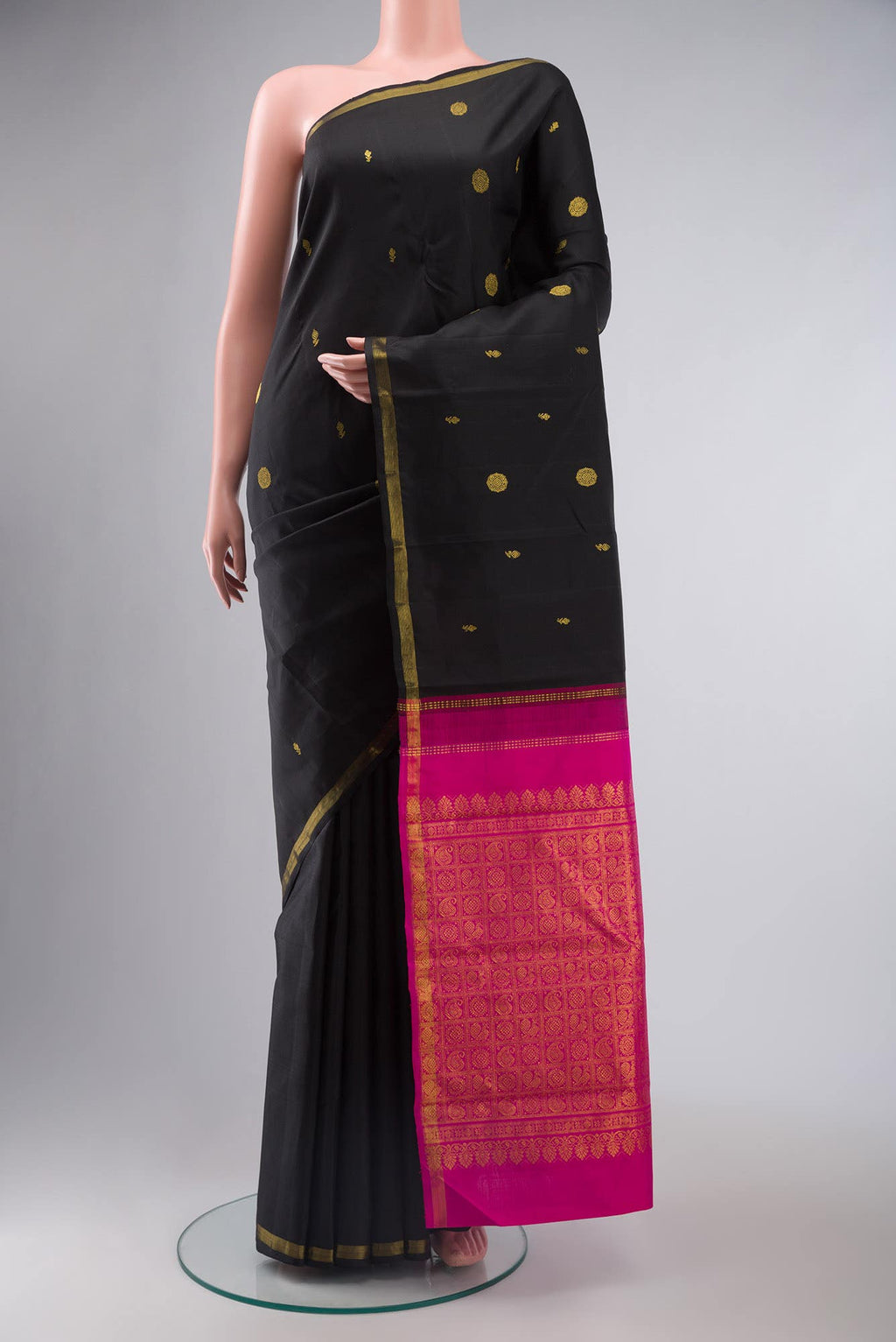 Black Kanchipuram Silk Saree