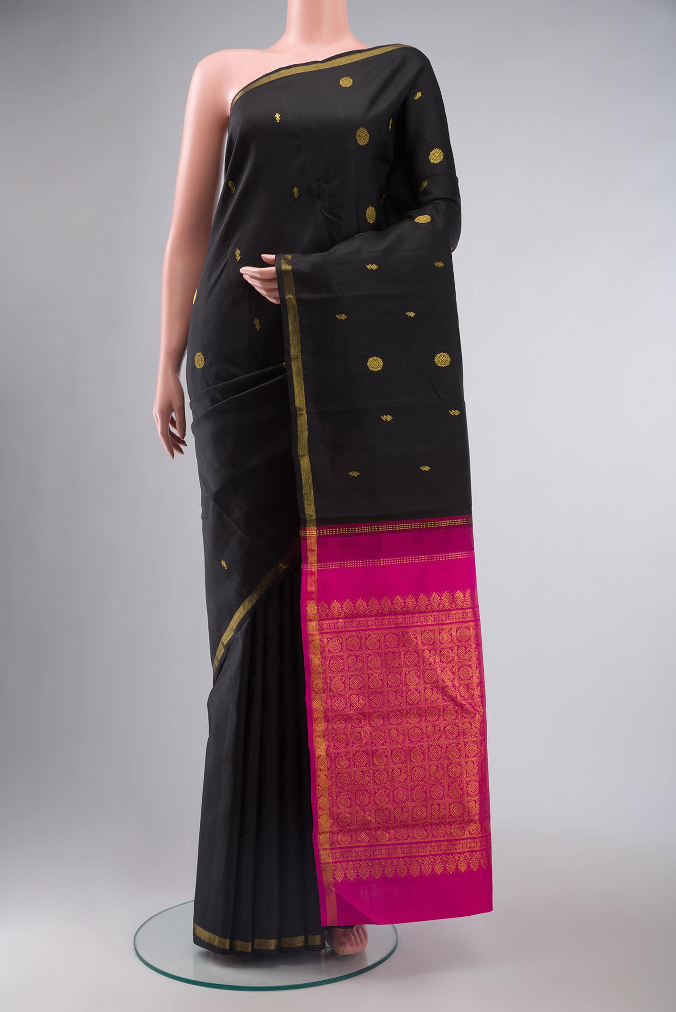Black Kanchipuram Silk Saree