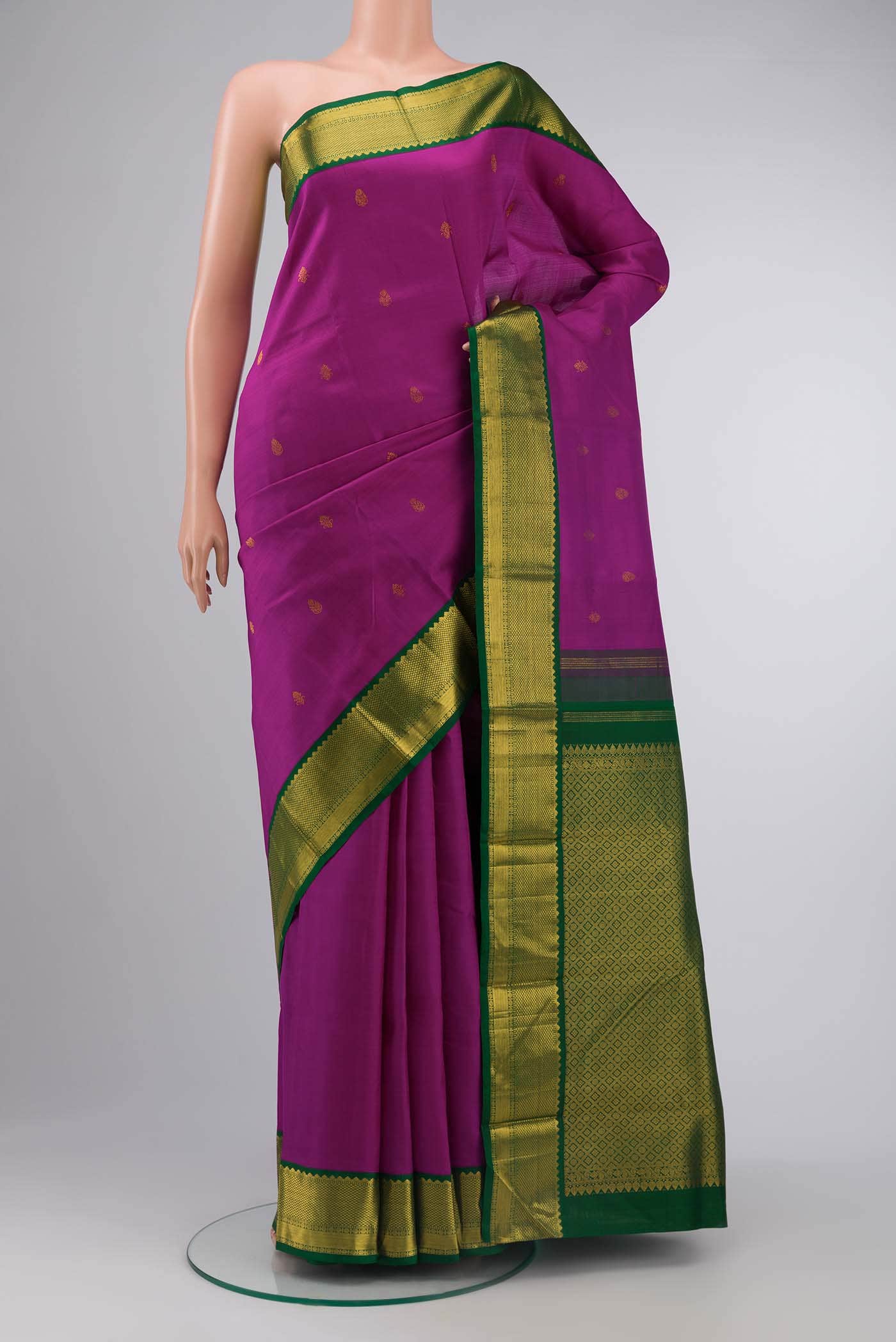 Purple Kanchipuram Silk Saree