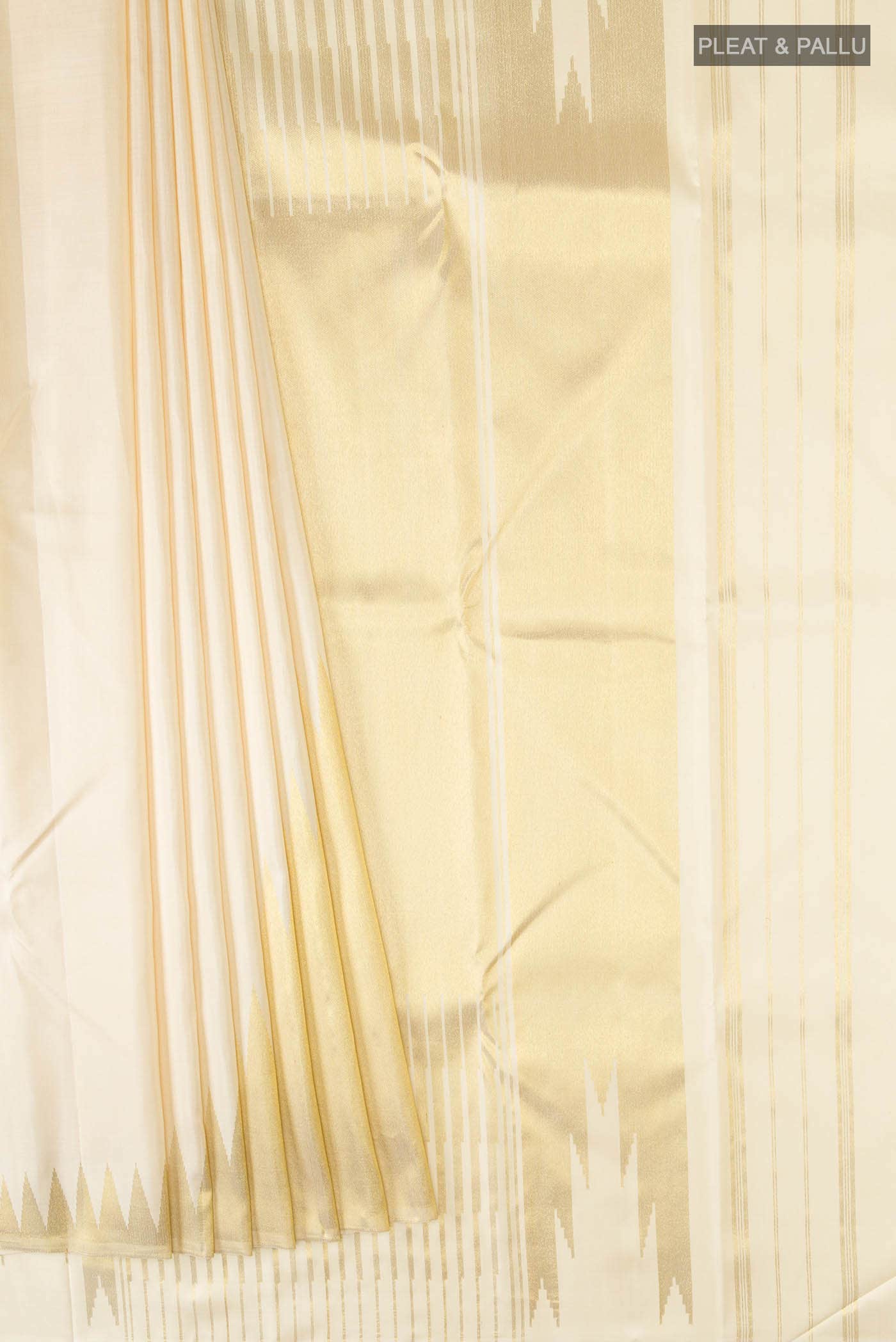 Cream Kanchipuram Silk Saree