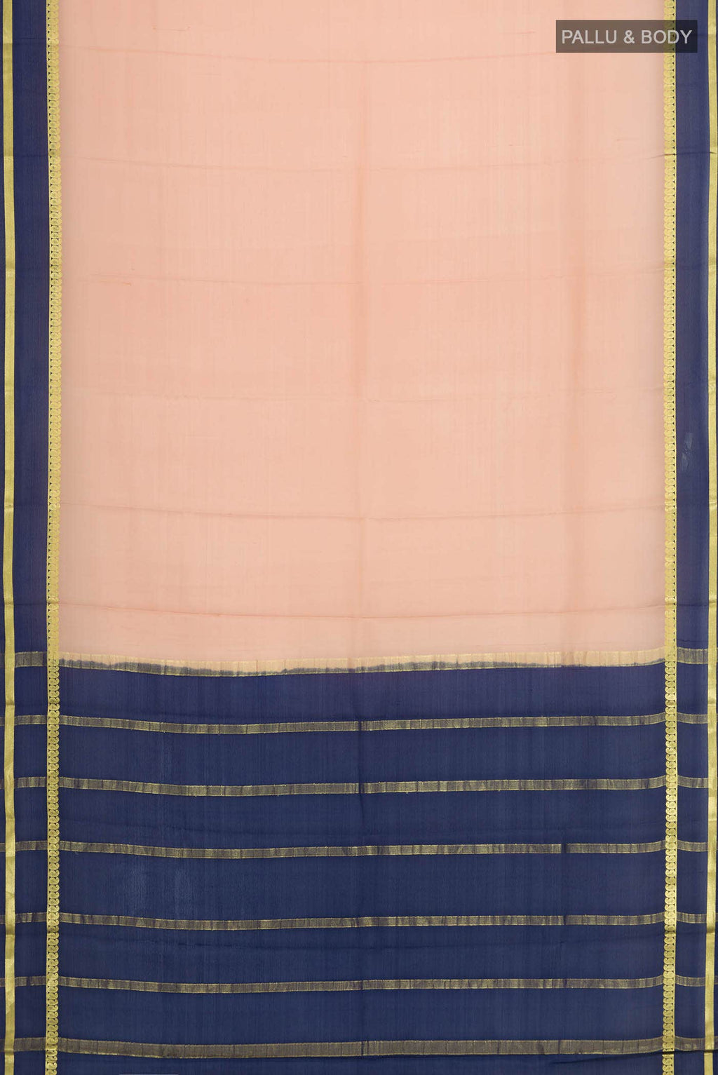 Peach Mysore Crepe Saree