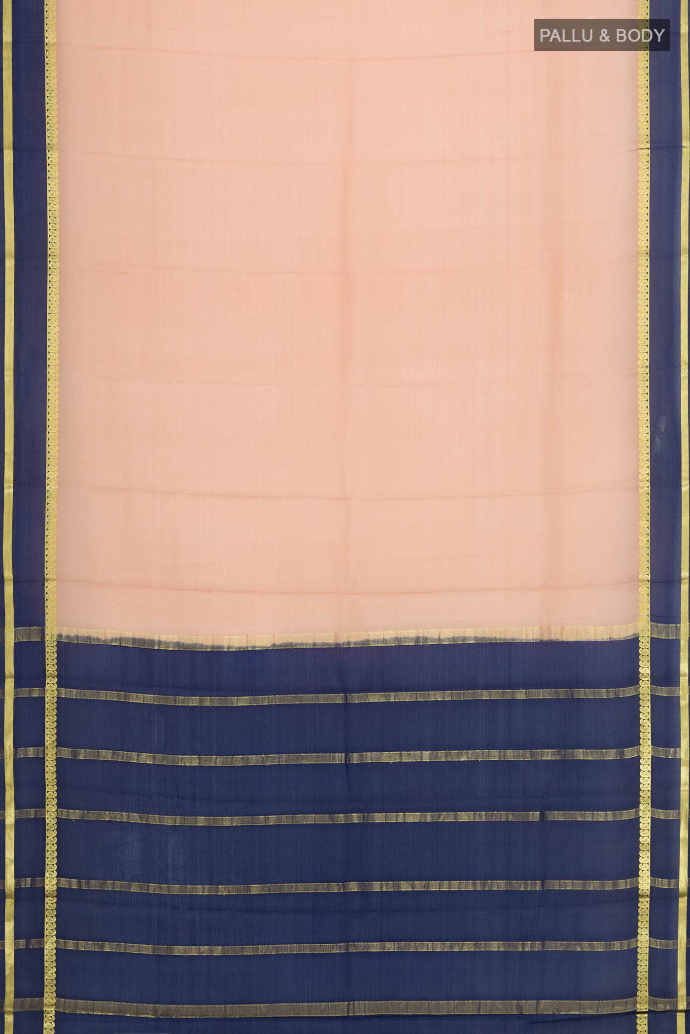 Peach Mysore Crepe Saree