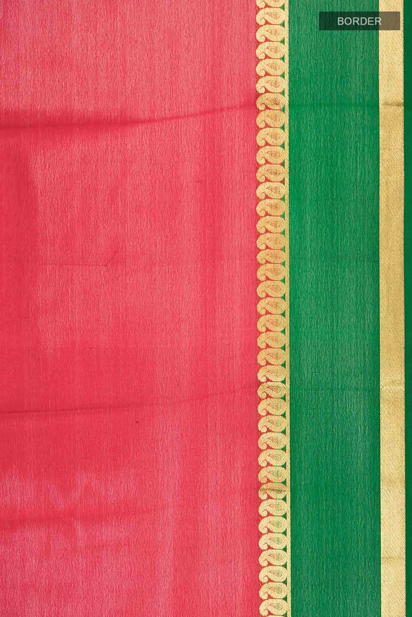 Red Mysore Crepe Saree