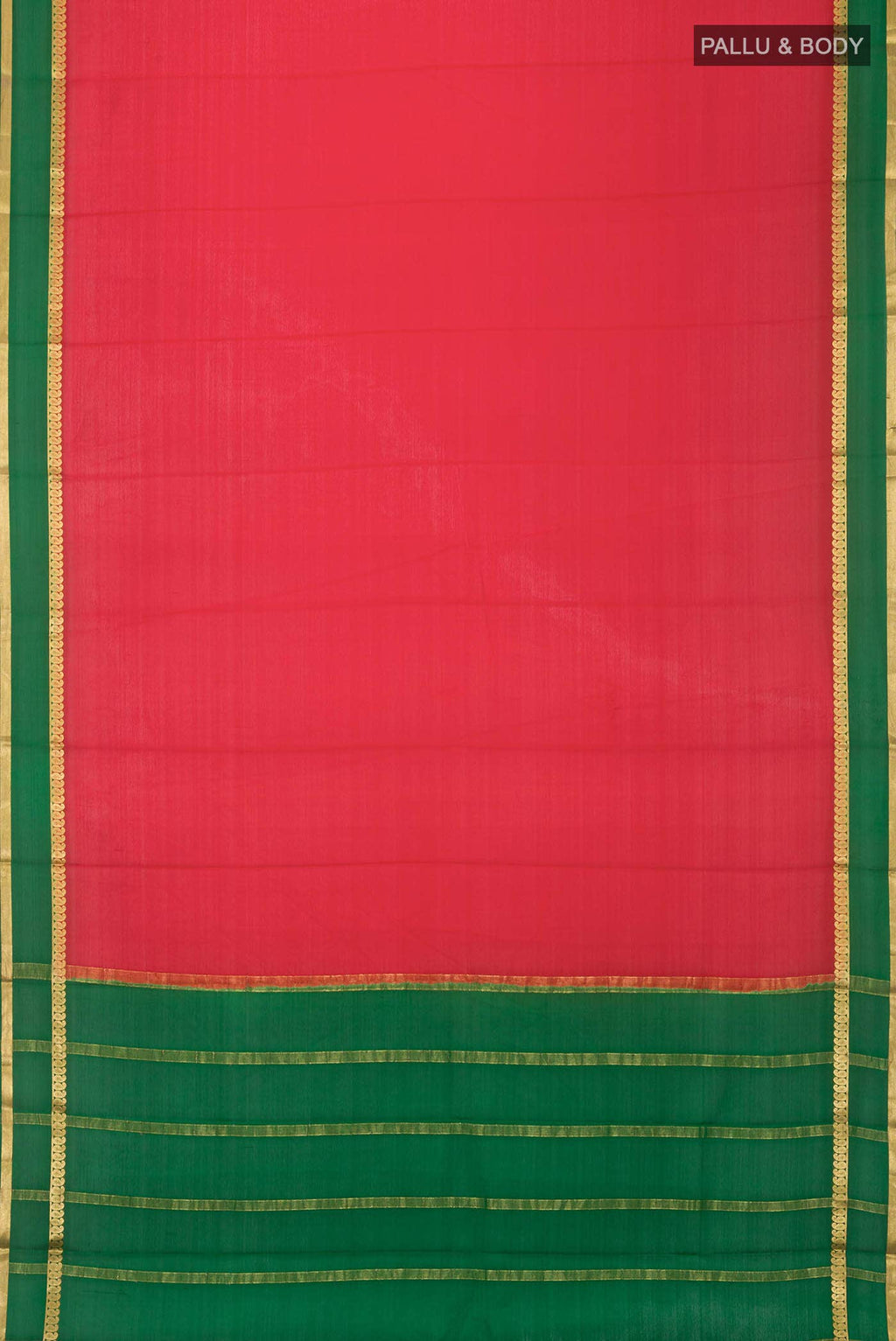 Red Mysore Crepe Saree