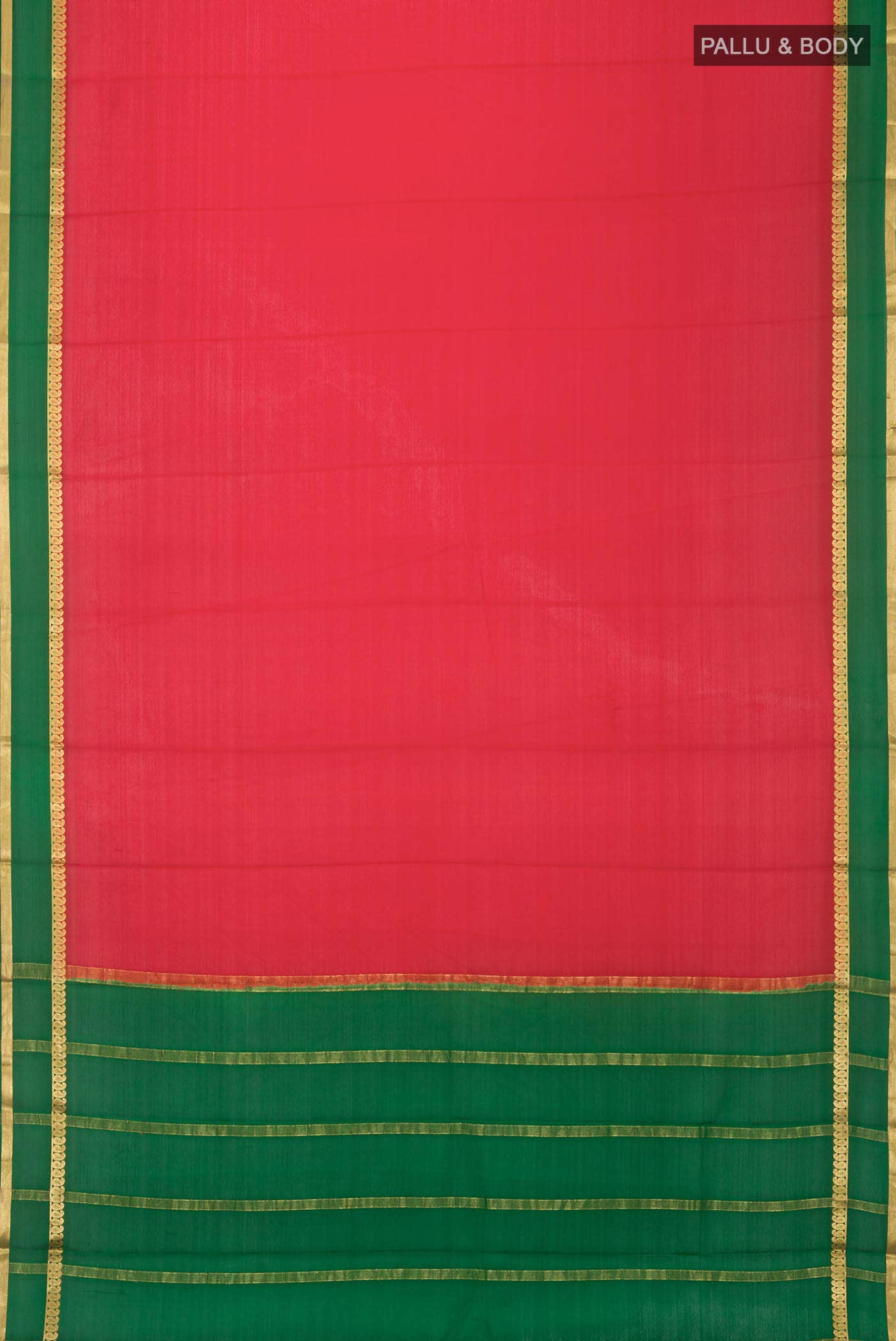 Red Mysore Crepe Saree