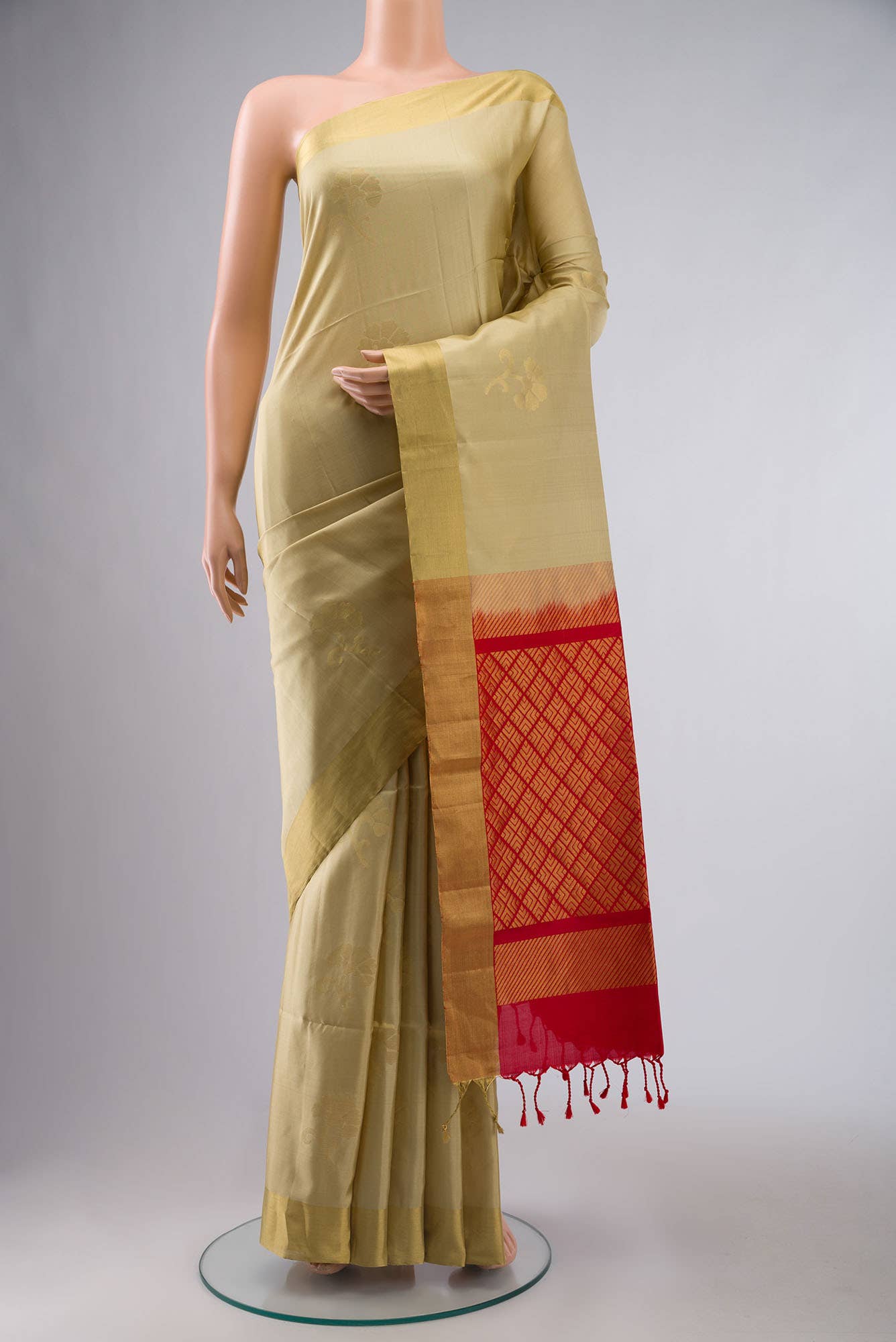Beige Soft Silk Saree
