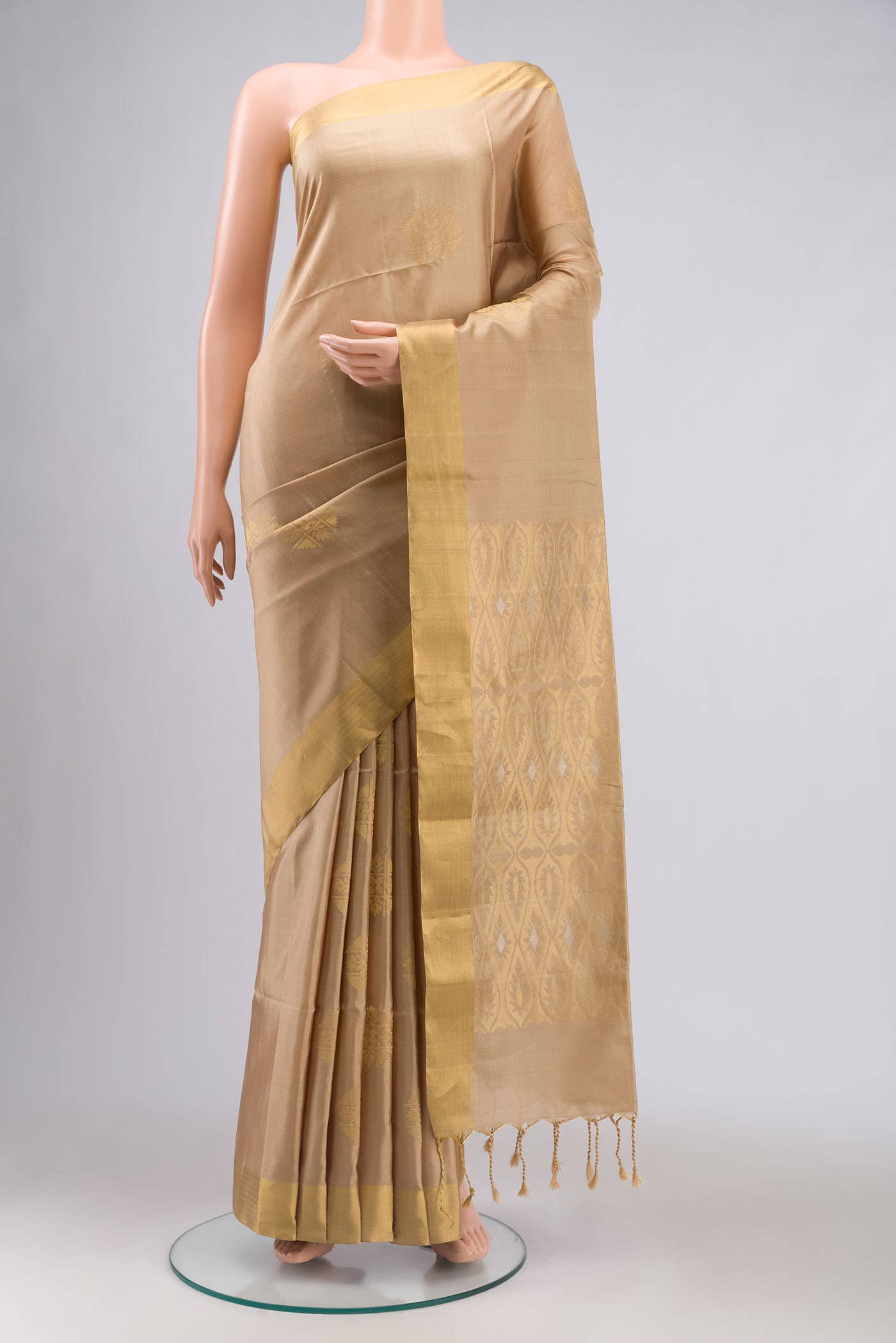 Beige Soft Silk Saree