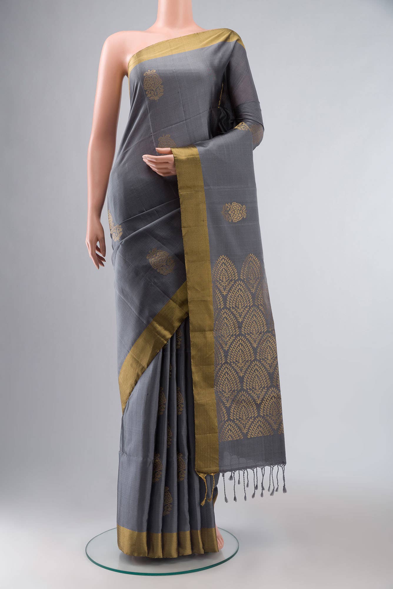 Grey Soft Silk Saree