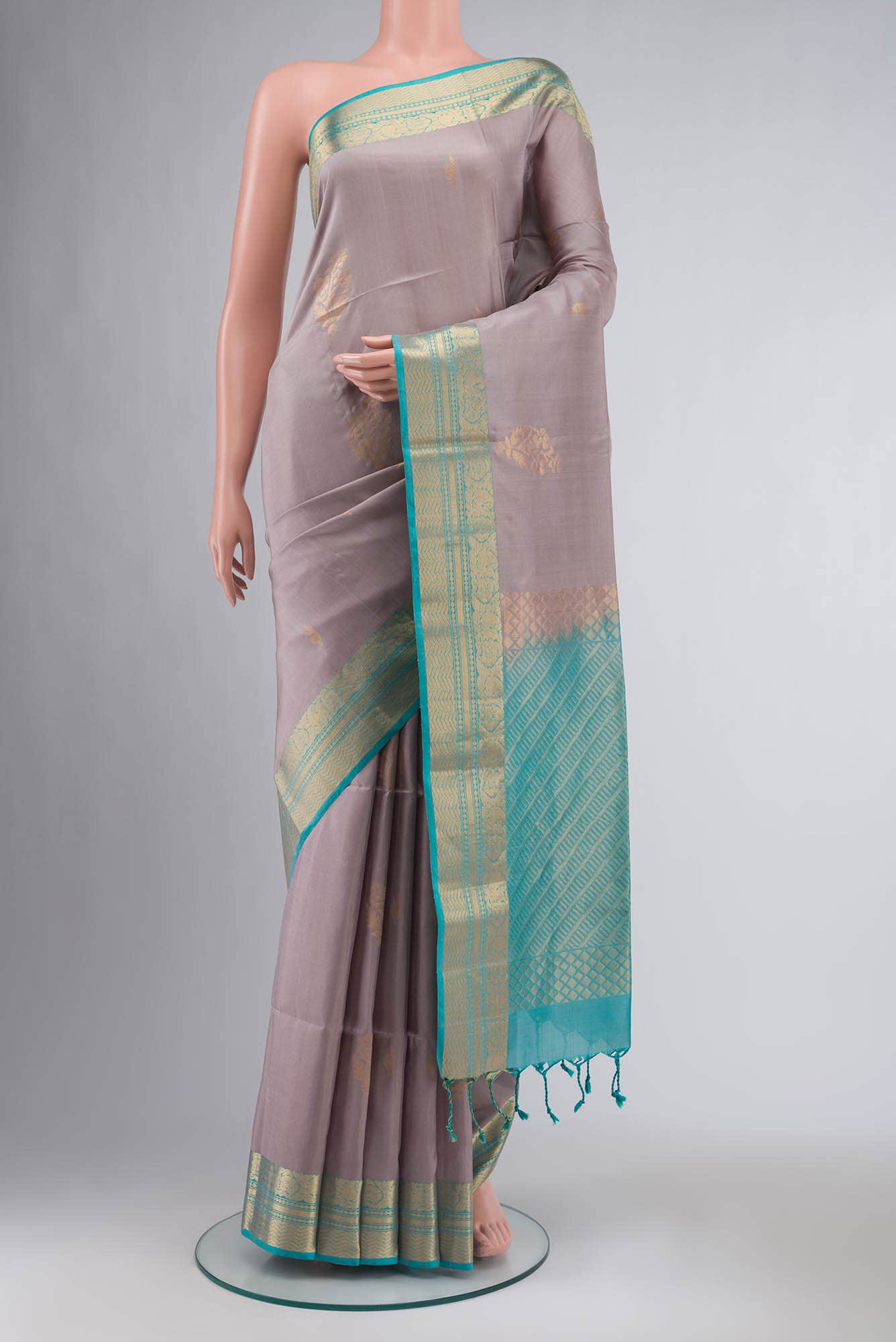Grey Soft Silk Saree