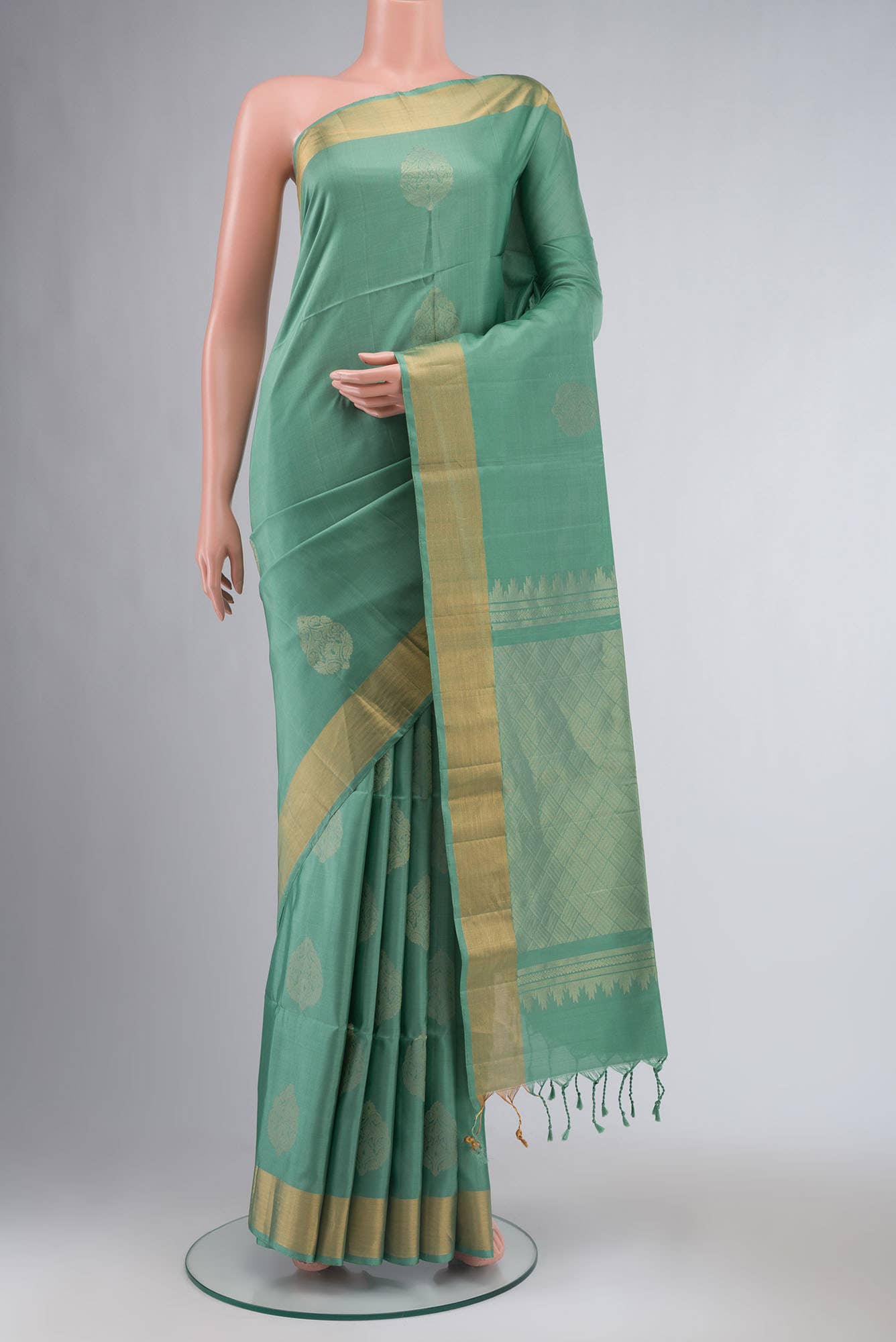 Sea Green Soft Silk Saree