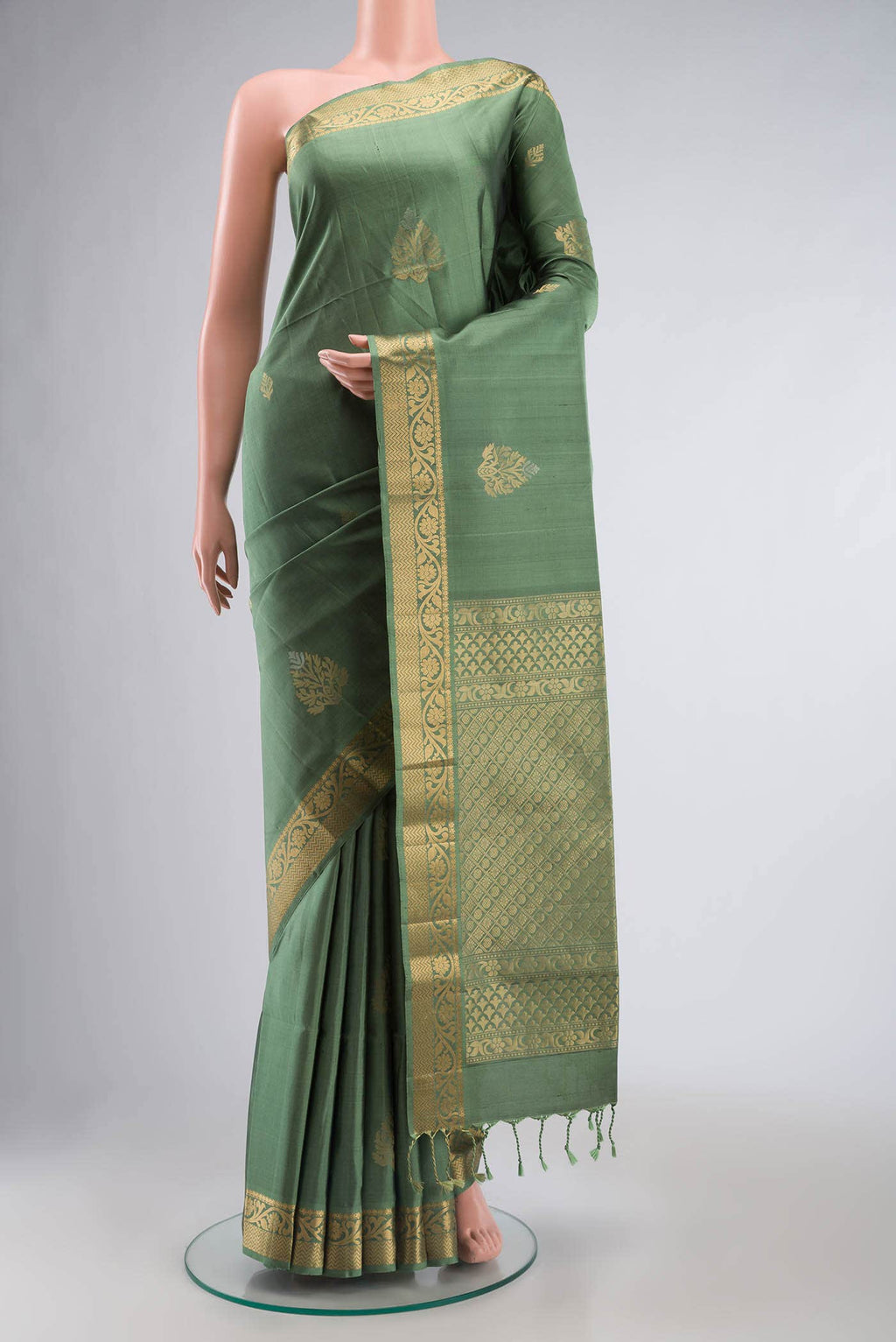 Sage Green Soft Silk Saree