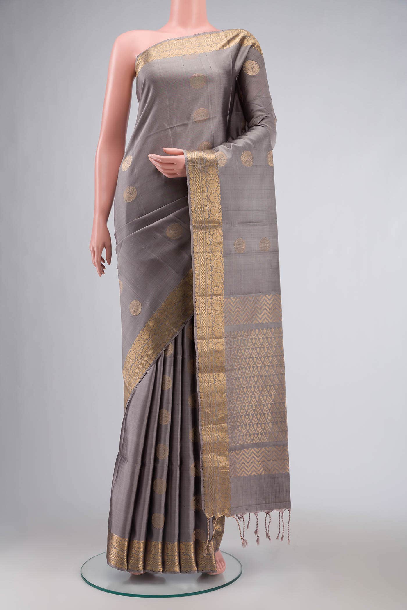 Grey Soft Silk Saree