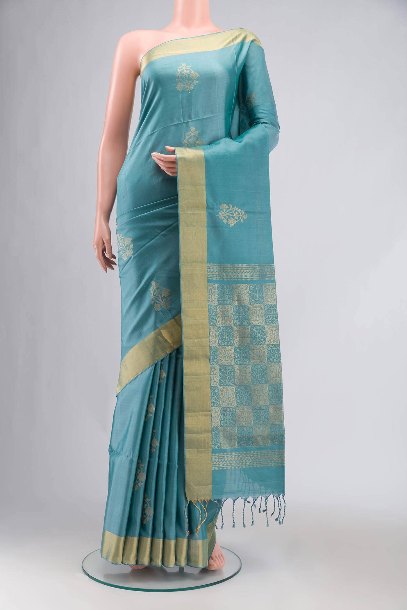 Turquoise Soft Silk Saree