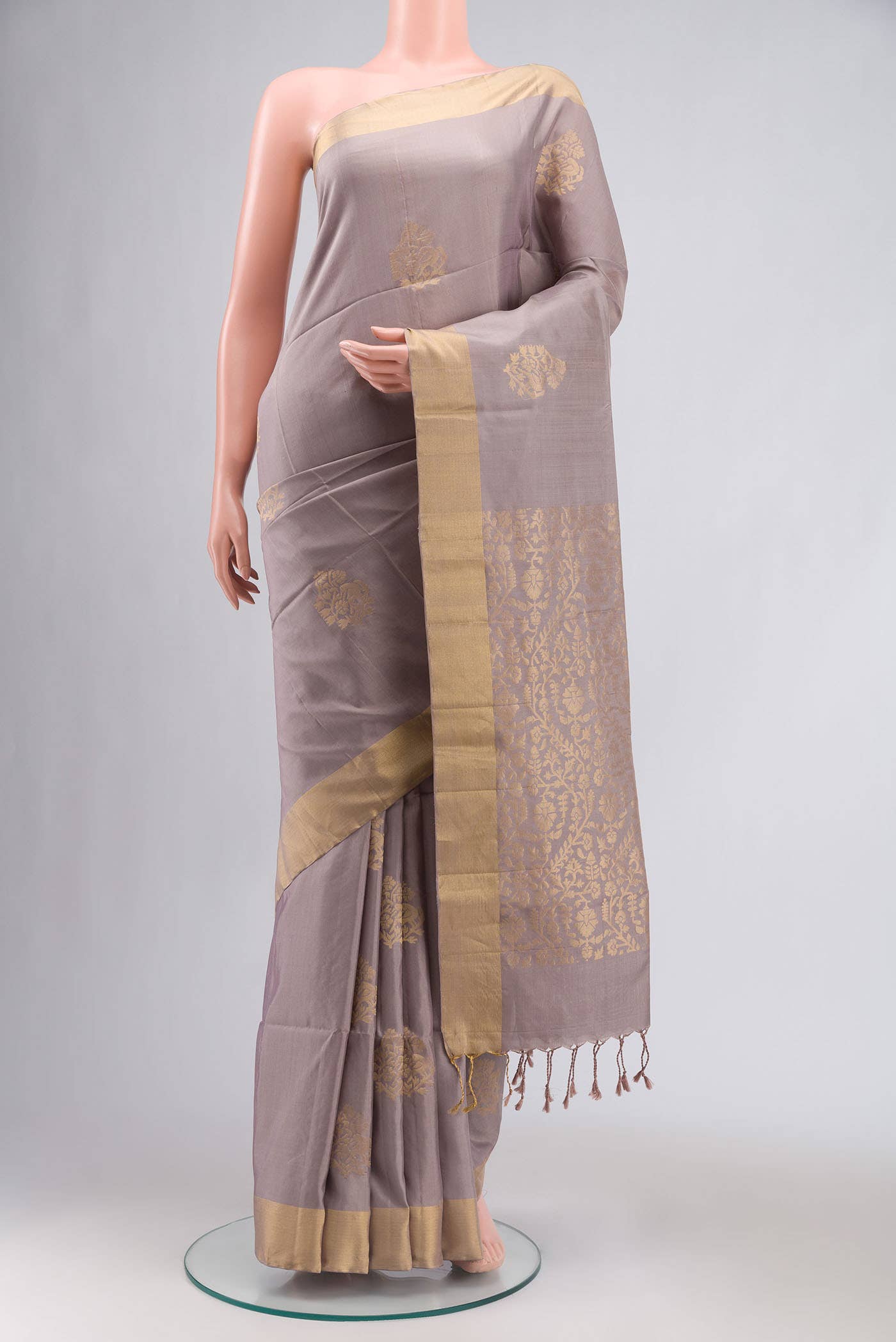 Grey Soft Silk Saree