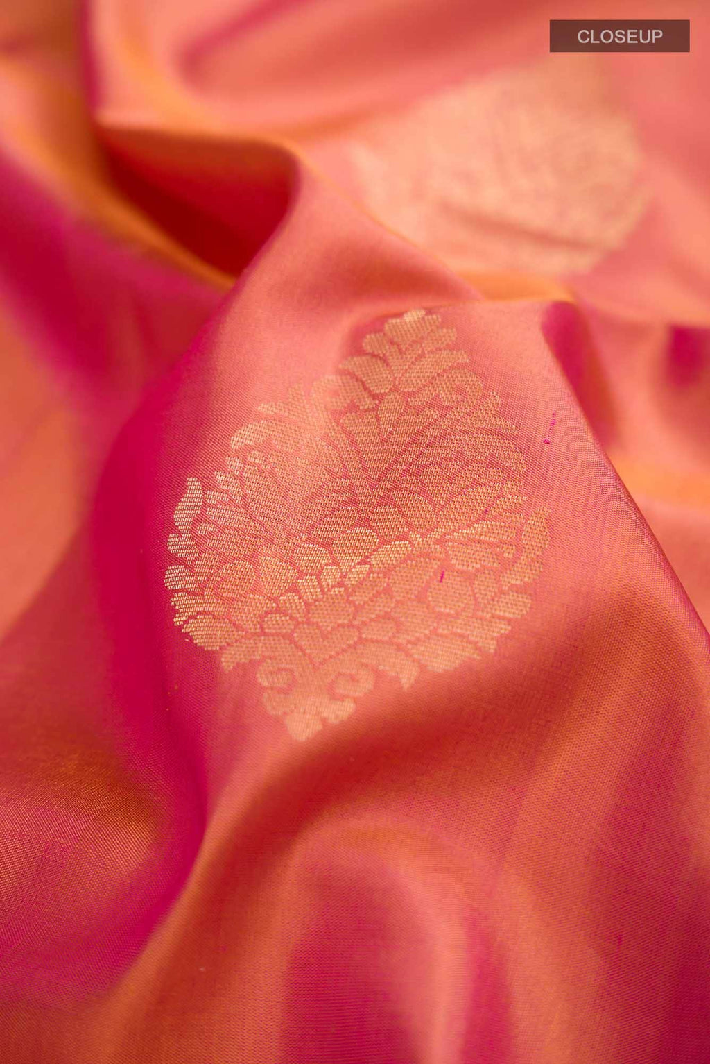 Pink with Yellow Dual Tone Soft Silk Saree