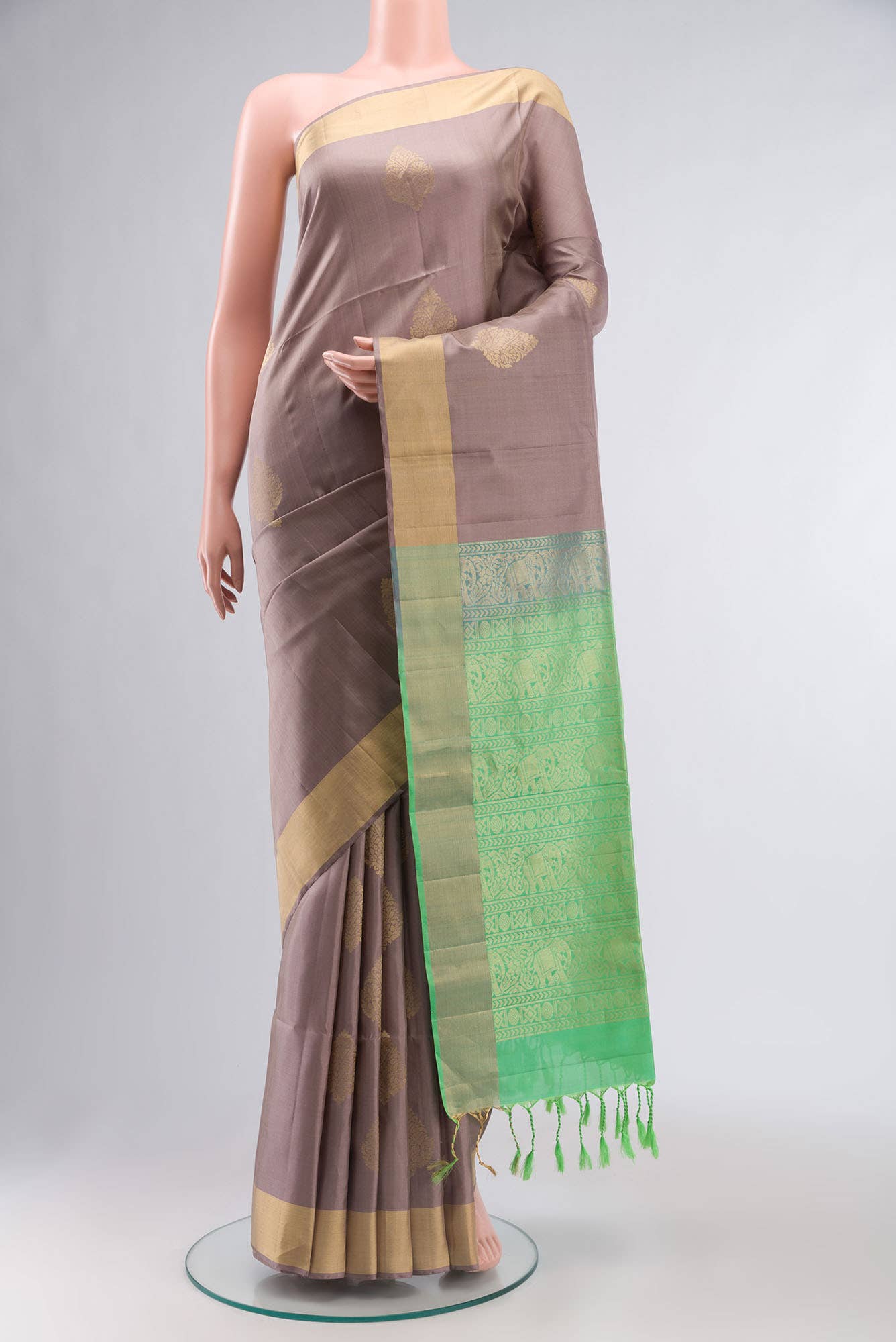 Dark Mauve Soft Silk Saree