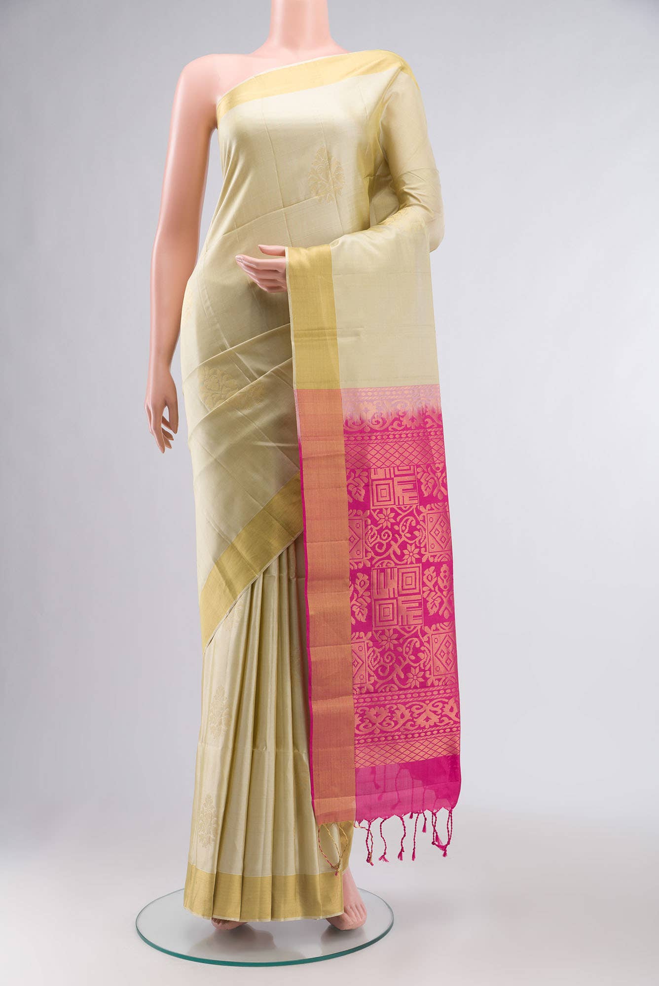 Beige Soft Silk Saree