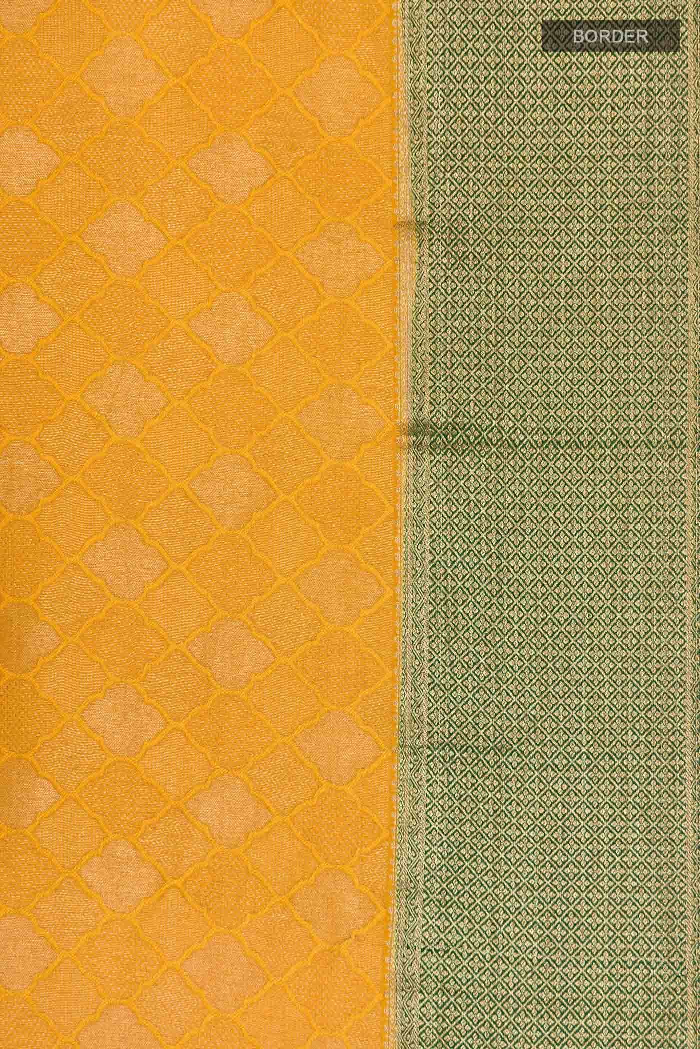 Mustard Mysore Crepe Saree