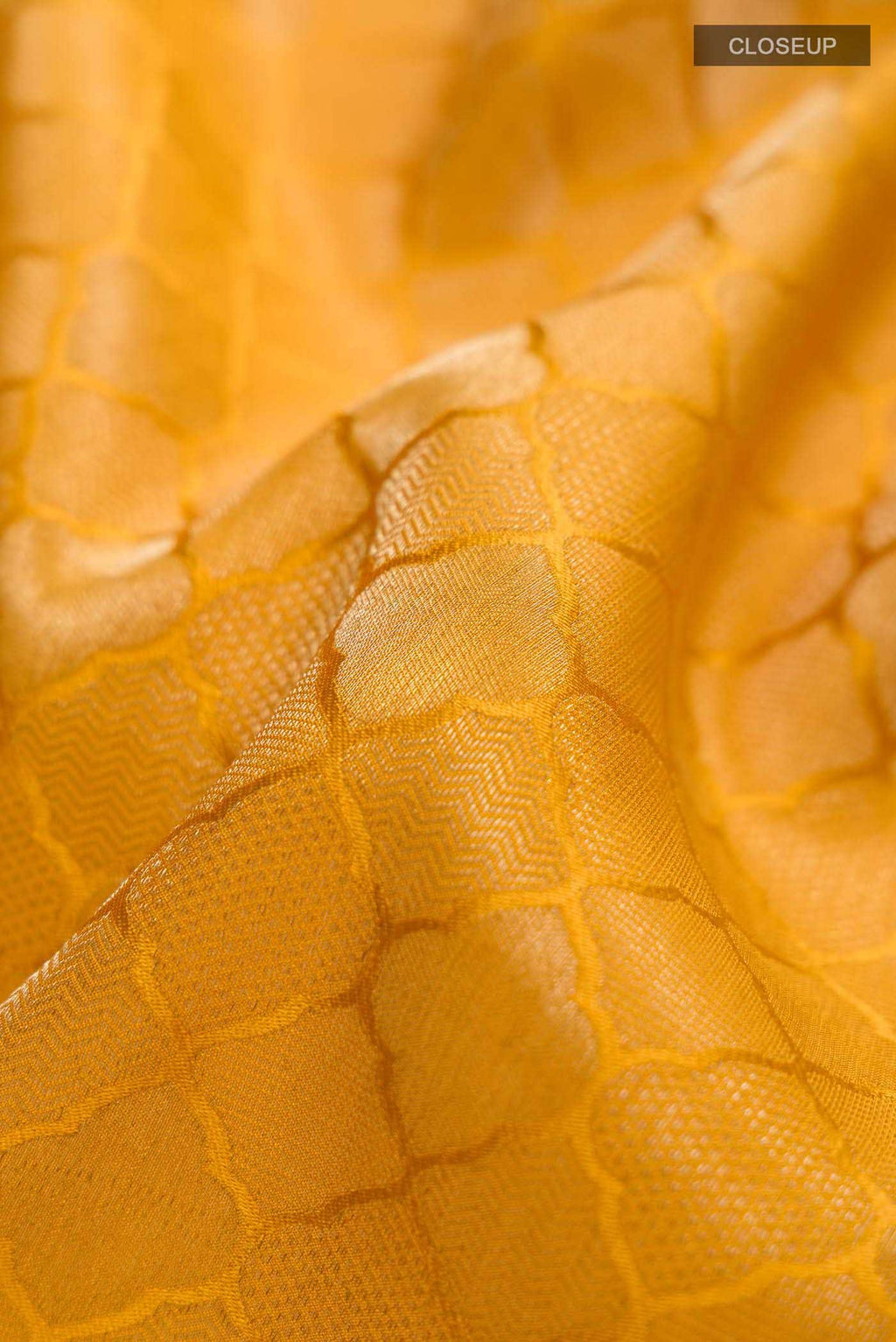 Mustard Mysore Crepe Saree