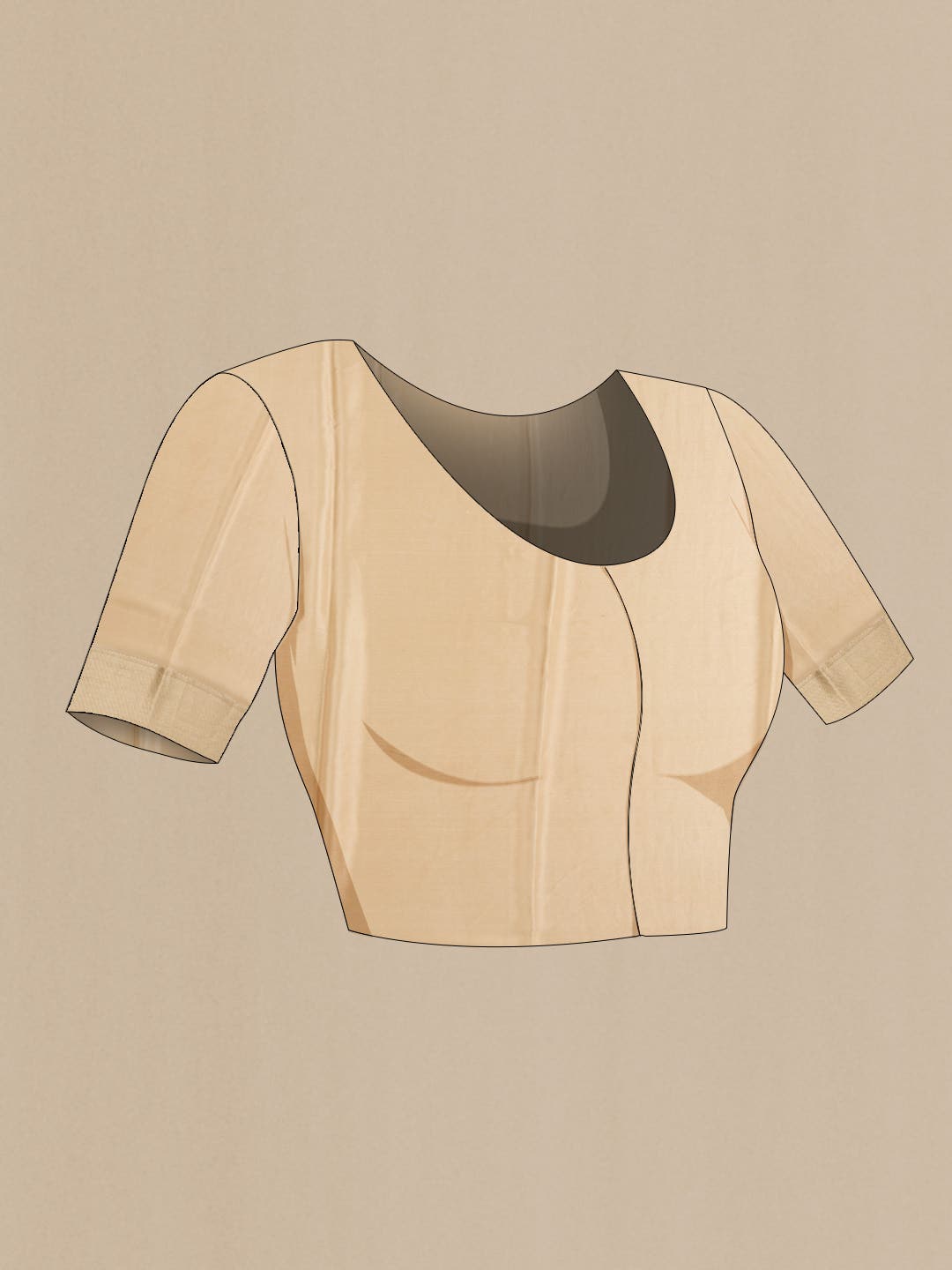 Beige Mysore Crepe Saree