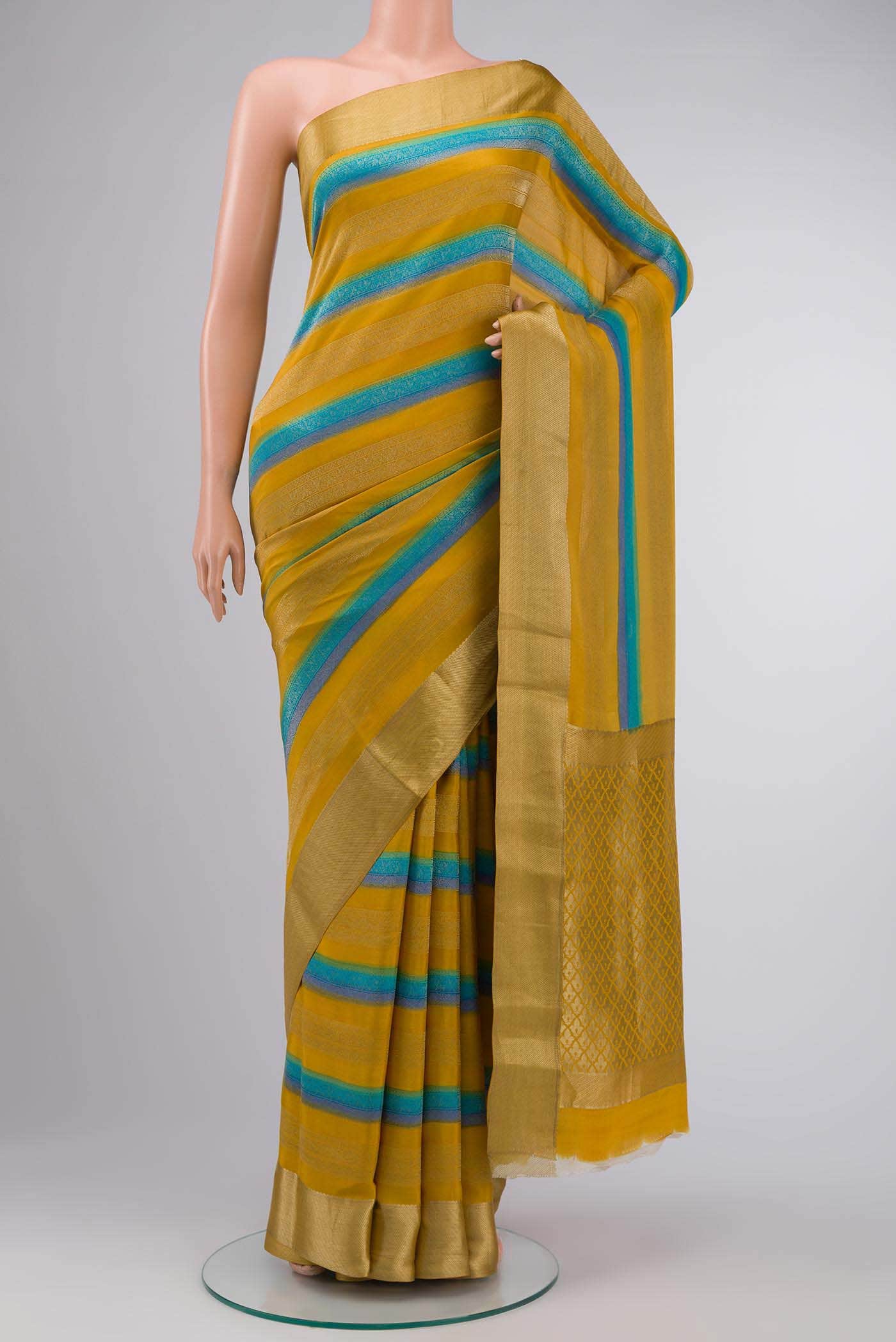 Multi Mysore Crepe Saree
