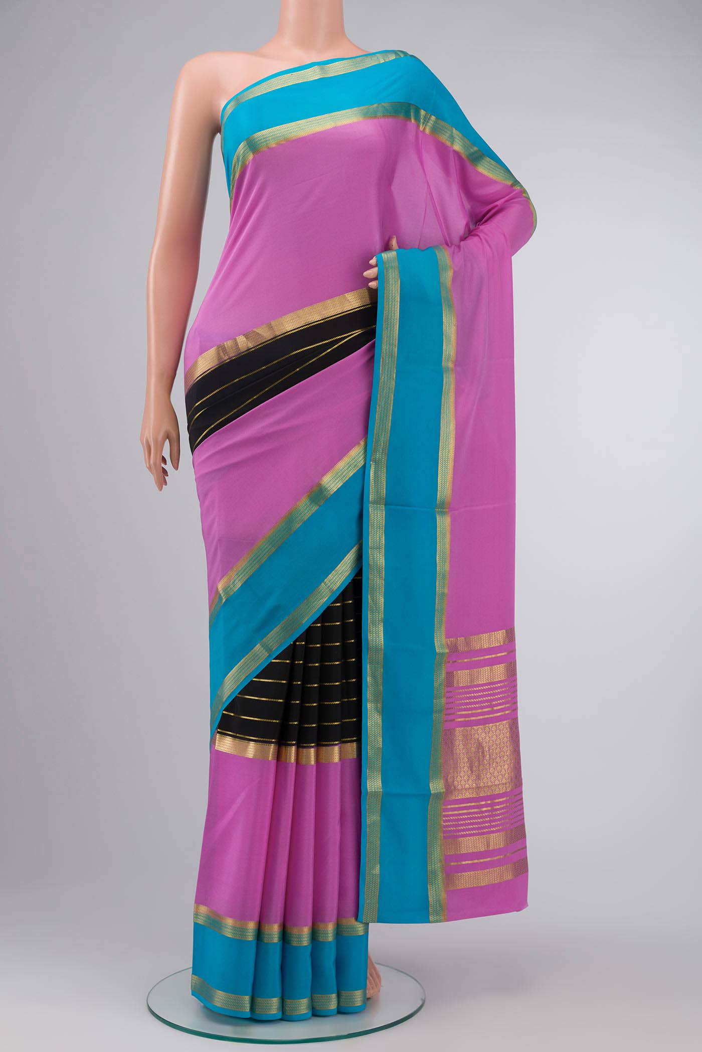 Multi Mysore Crepe Saree