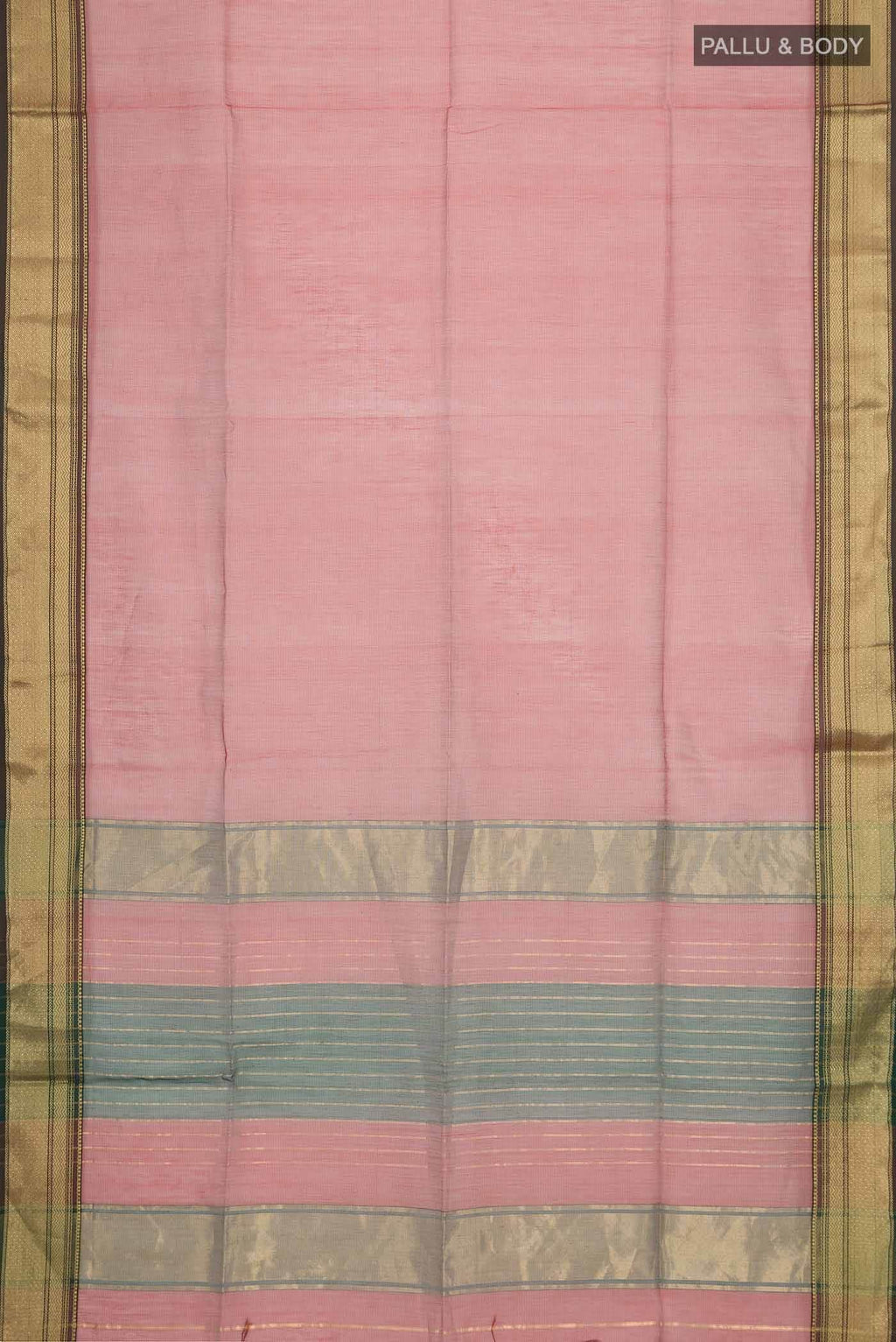 Rust Maheshwari Silk Cotton Saree