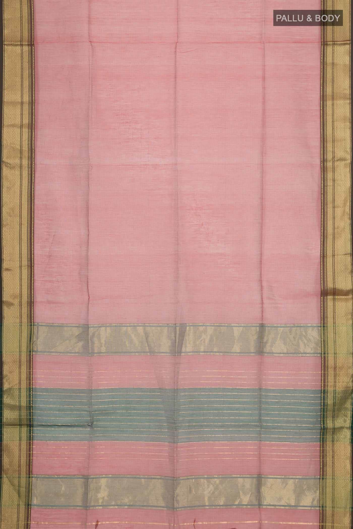 Rust Maheshwari Silk Cotton Saree